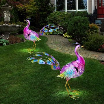 etc-shop LED Solarleuchte, LED-Leuchtmittel fest verbaut, Solar Gartenskulptur für Außen Gartendeko Figur Terrassen