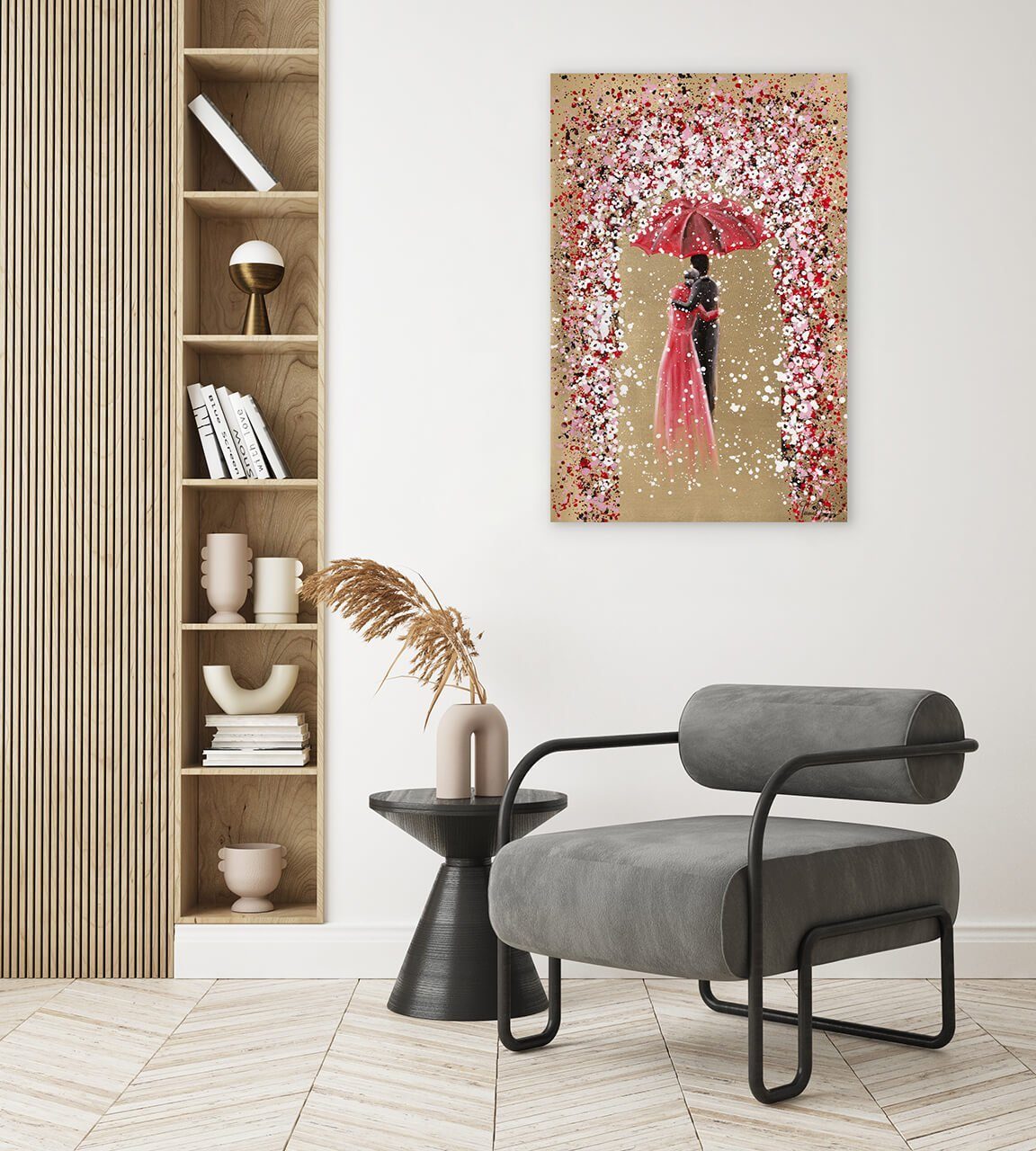 the Wandbild cm, 100% Gemälde Leinwandbild Senses of 60x90 Wohnzimmer KUNSTLOFT Blossoming HANDGEMALT