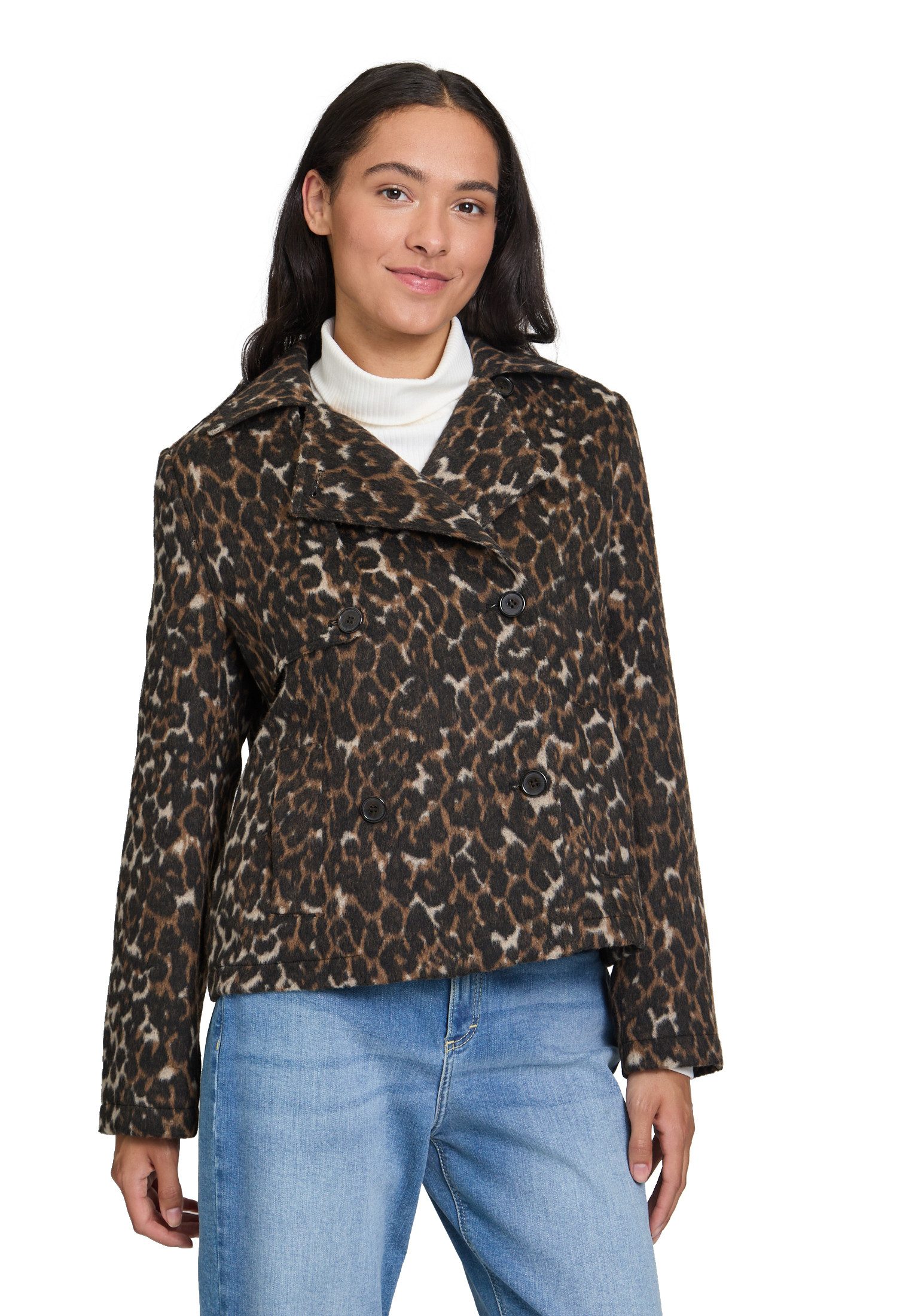 Cartoon Kurzblazer Damen mit Taschen