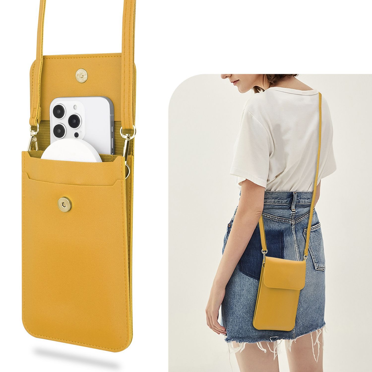 Cadorabo Handytasche für Motorola EDGE 20 (1-tlg), Hülle Handytasche zum Umhängen Damen Handtasche Handyfach PU Leder