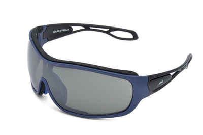 Gamswild Sportbrille WS3332 Sonnenbrille Damen Herren Fahrradbrille Skibrille Unisex, blau, rot, weiß, Einscheibenmodell