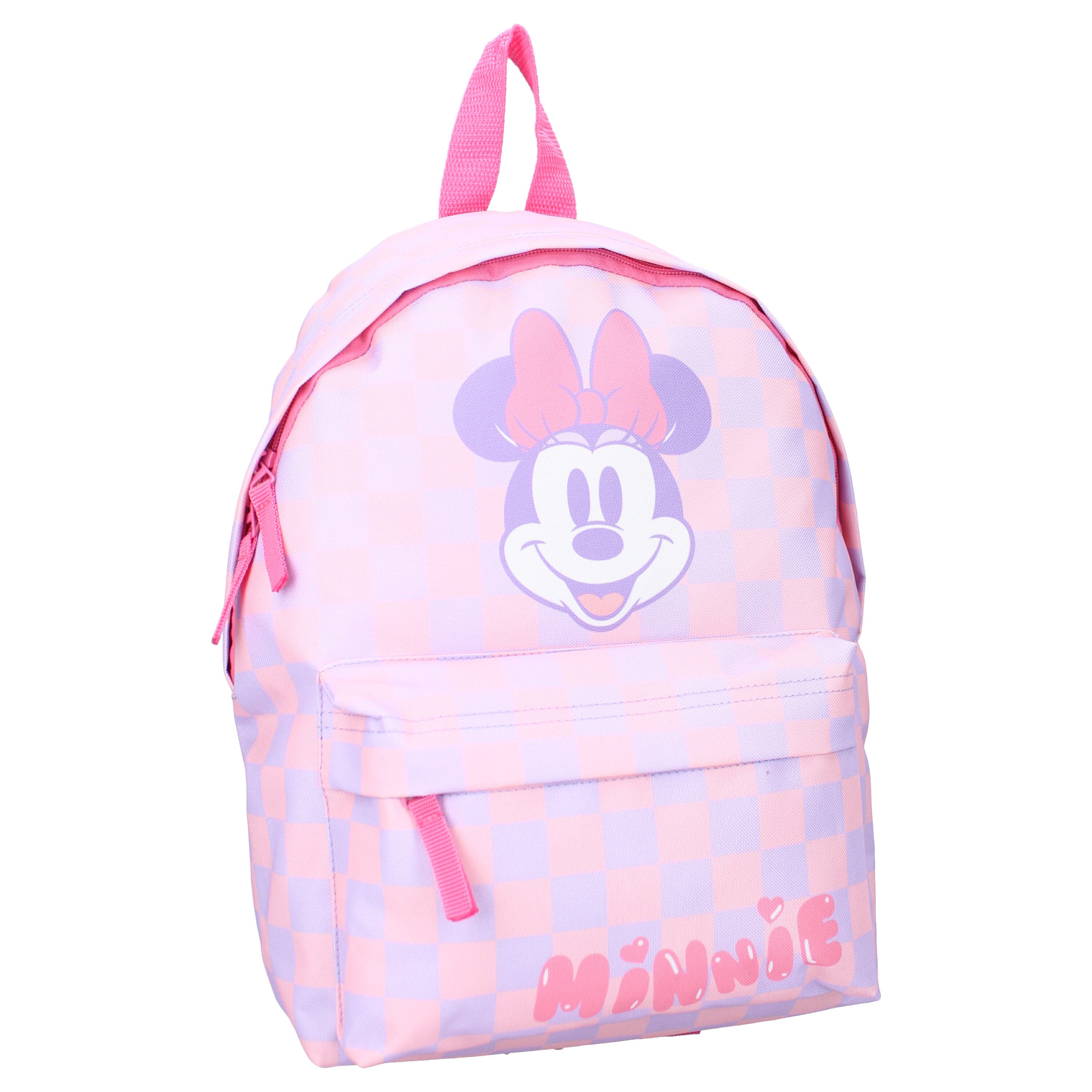Disney Minnie Mouse Kinderrucksack Schulrucksack Rosa mit Karomuster