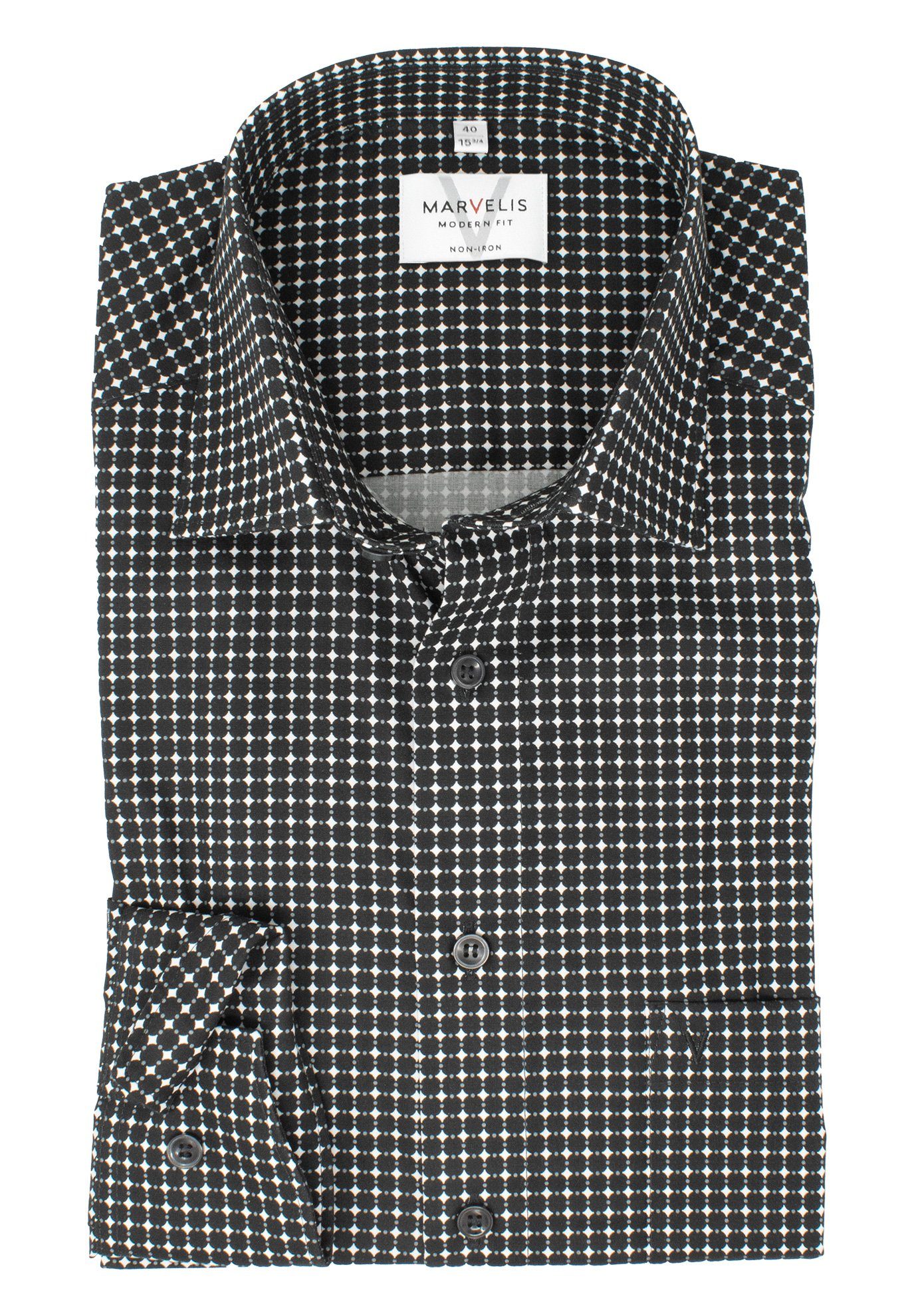 MARVELIS Businesshemd MODERN FIT - Businesshemd normale, leicht taillierte Schnittführung