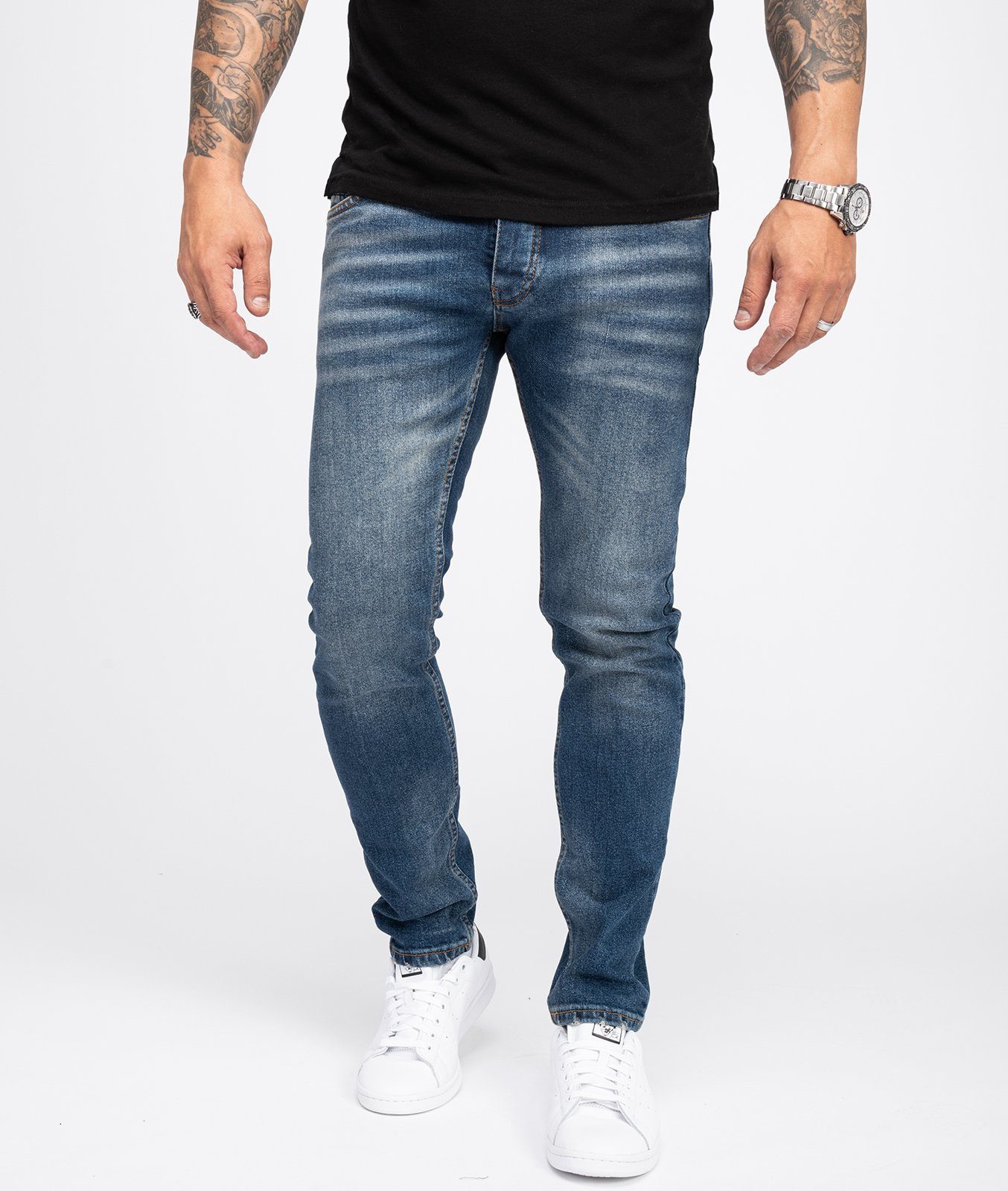 Rock Creek Slim-fit-Jeans Herren Jeans Slim Fit Blau RC-2166