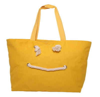 Antonio Strandtasche XXL Strandtasche Badetasche Tasche Happy Smile Farbe: gelb (80)