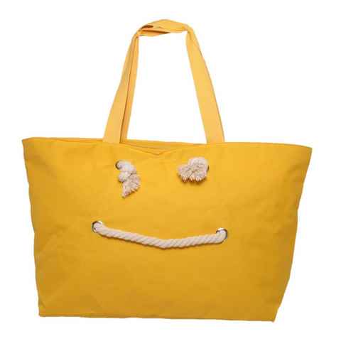 Antonio Strandtasche XXL Strandtasche Badetasche Tasche Happy Smile Farbe: gelb (80)