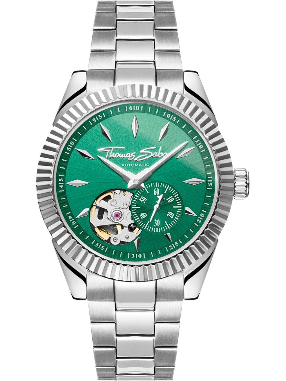 THOMAS SABO Automatikuhr Thomas Sabo WA0419-201-211 Damenuhr Smaragdgrün Automatik 36mm 5ATM Thomas Sabo WA0419-201-211 Damenuhr Smaragdgrün Automatik 36mm 5ATM