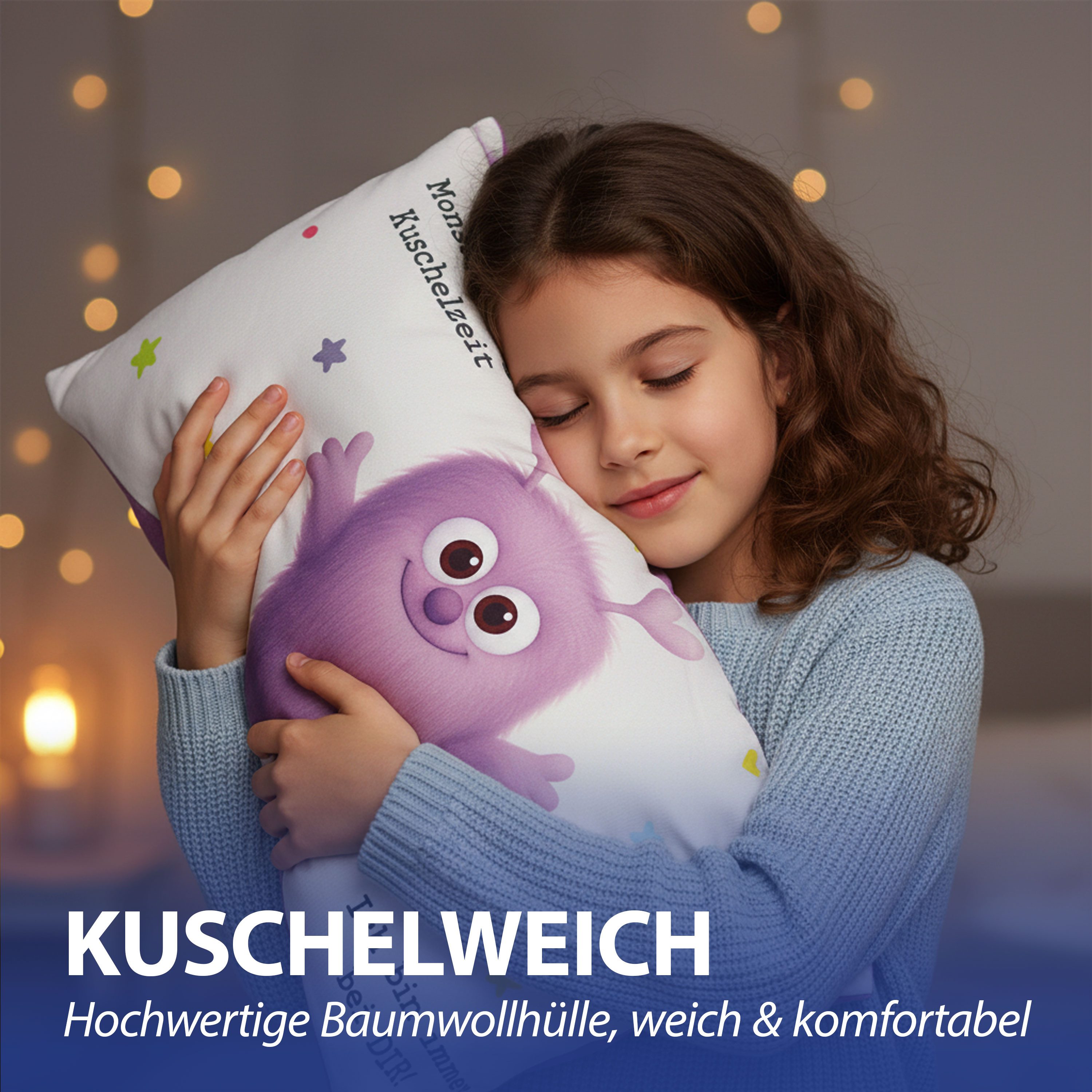 CEPEWA Dekokissen Kissen Mutmacher flieder 40x25cm Baumwolle PES 180g Reißverschluss – Bild 4 von 5