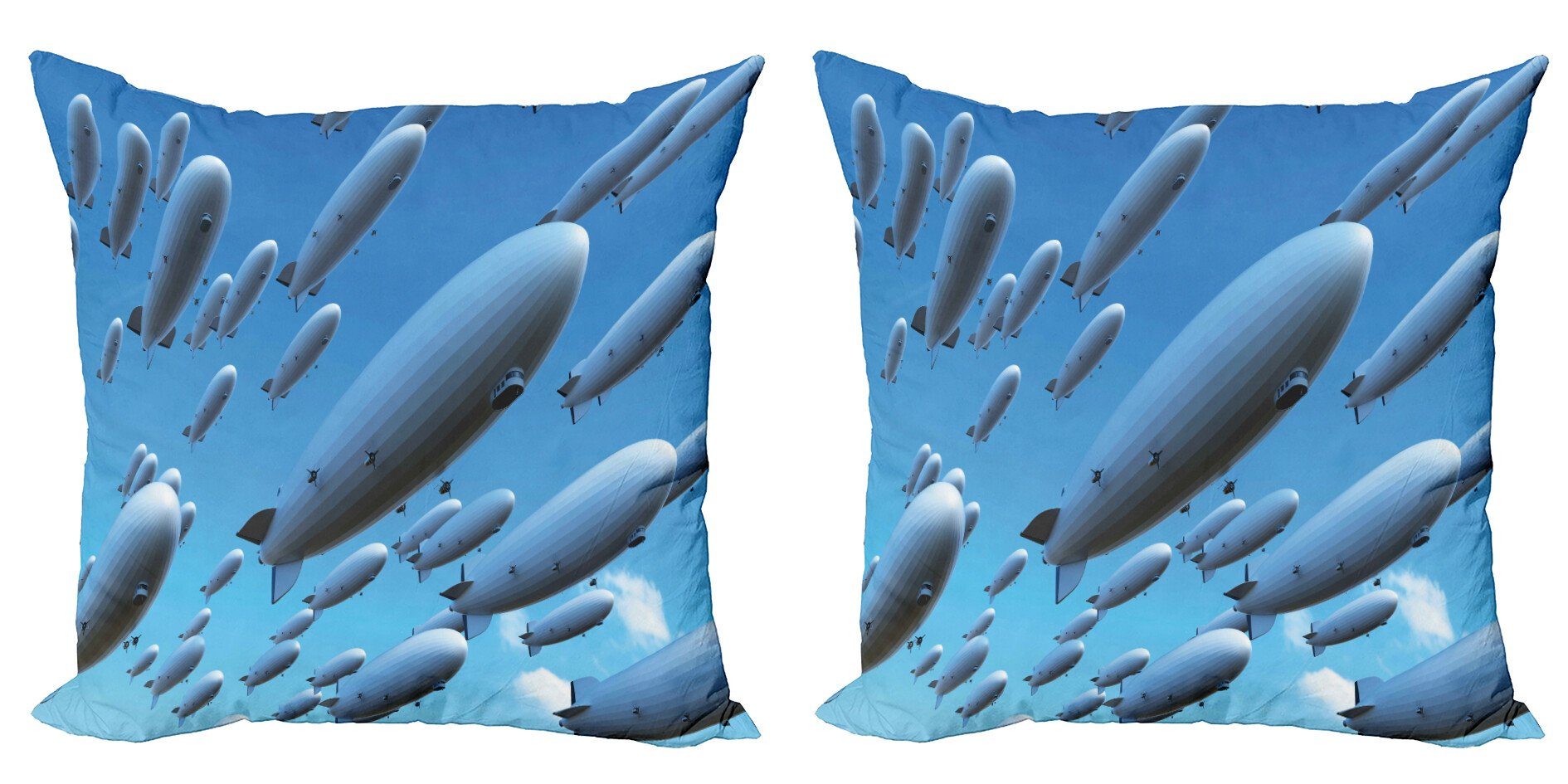 Kissenbezüge Modern Accent Doppelseitiger Digitaldruck, Abakuhaus (2 Stück), Zeppelin Sky Aviation Flight