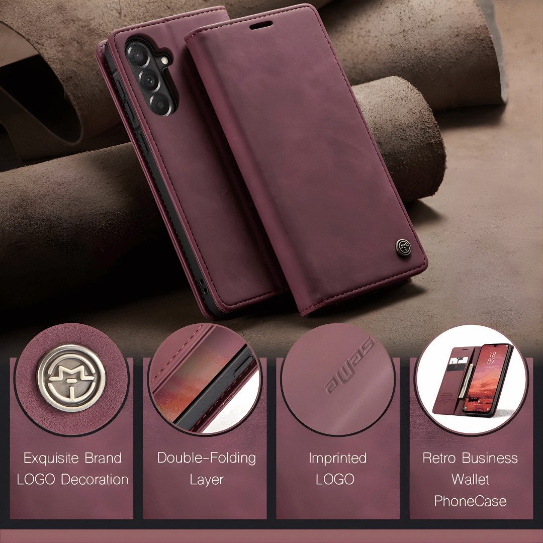SmartUP Smartphone-Hülle für Samsung Galaxy A27 5G Klapphülle Fliphülle Tasche Case Cover Full 6,7 Zoll, Integrierte Standfunktion, zwei Kartenfächer – Bild 5 von 5