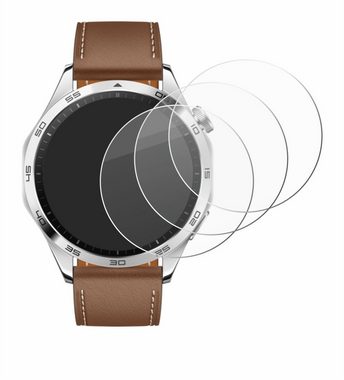 Savvies Panzerglas für Huawei Watch GT 4 (46mm), Displayschutzglas, 3 Stück, Schutzglas Echtglas 9H Härte klar Anti-Fingerprint