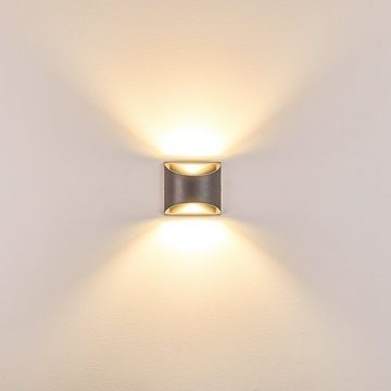 hofstein Außen-Wandleuchte »Padula« LED Außenhalbrunde Wandlampe aus Metall/Glas in Anthrazit, 3000 Kelvin, Gartenbeleuchtung 3 Watt, 660 Lumen, moderne mit Up&Down-Effekt, IP54