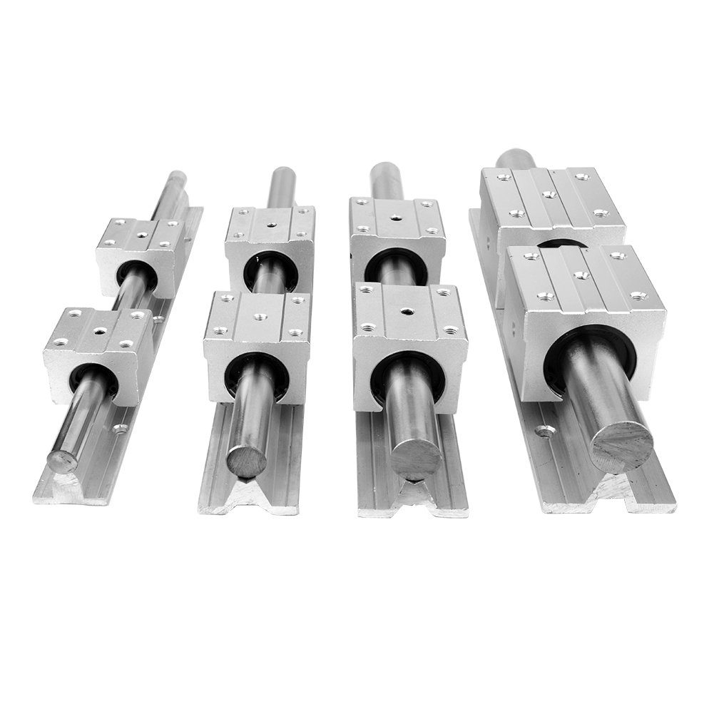 euroharry 3D-Drucker 2 Stück Linearführung Gleitschiene Welle 4 x Lagerblock 3D Drucker CNC