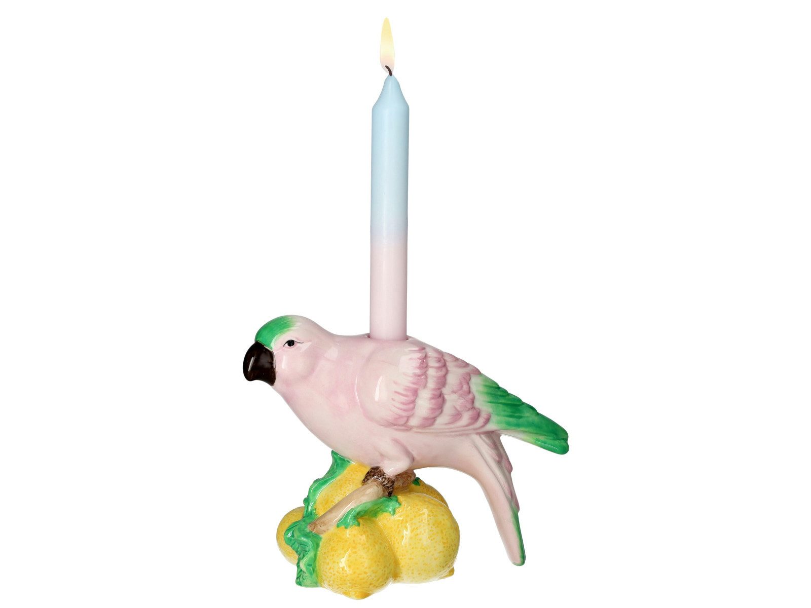 Giftcompany Kerzenhalter Mignon Kerzenhalter Papagei helllila/grün/gelb 16cm