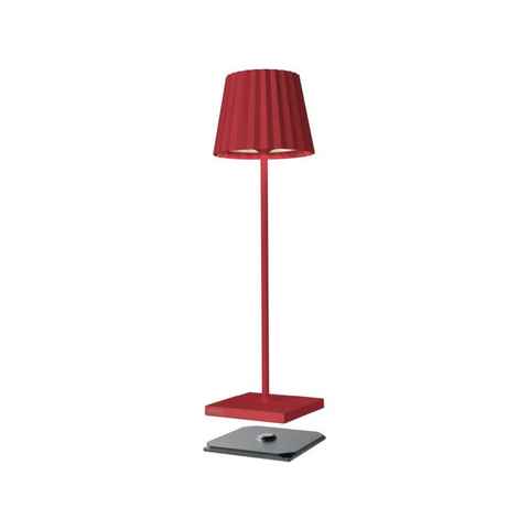 SOMPEX LED Außen-Tischleuchte Sompex Tischleuchte Troll 2.0 rot dimmbar 38cm, aufladbar, Ein-/Ausschalter, 2 Lichtfarben einstellbar, LED fest integriert, warmweiß
