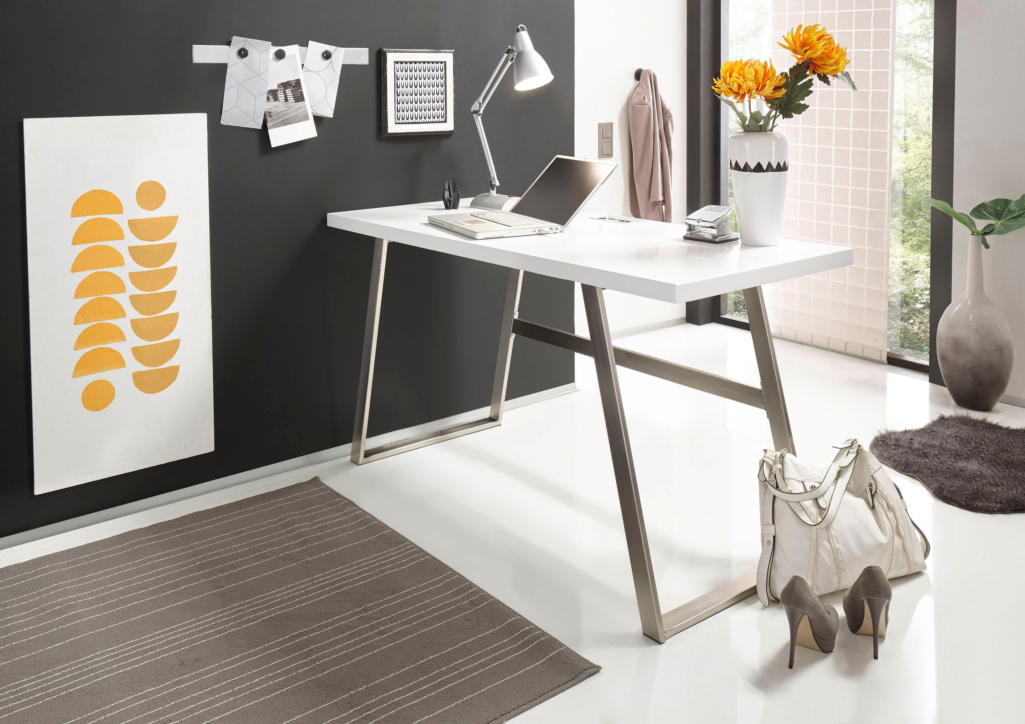 MCA furniture Schreibtisch Andria, Weiß matt günstig online kaufen