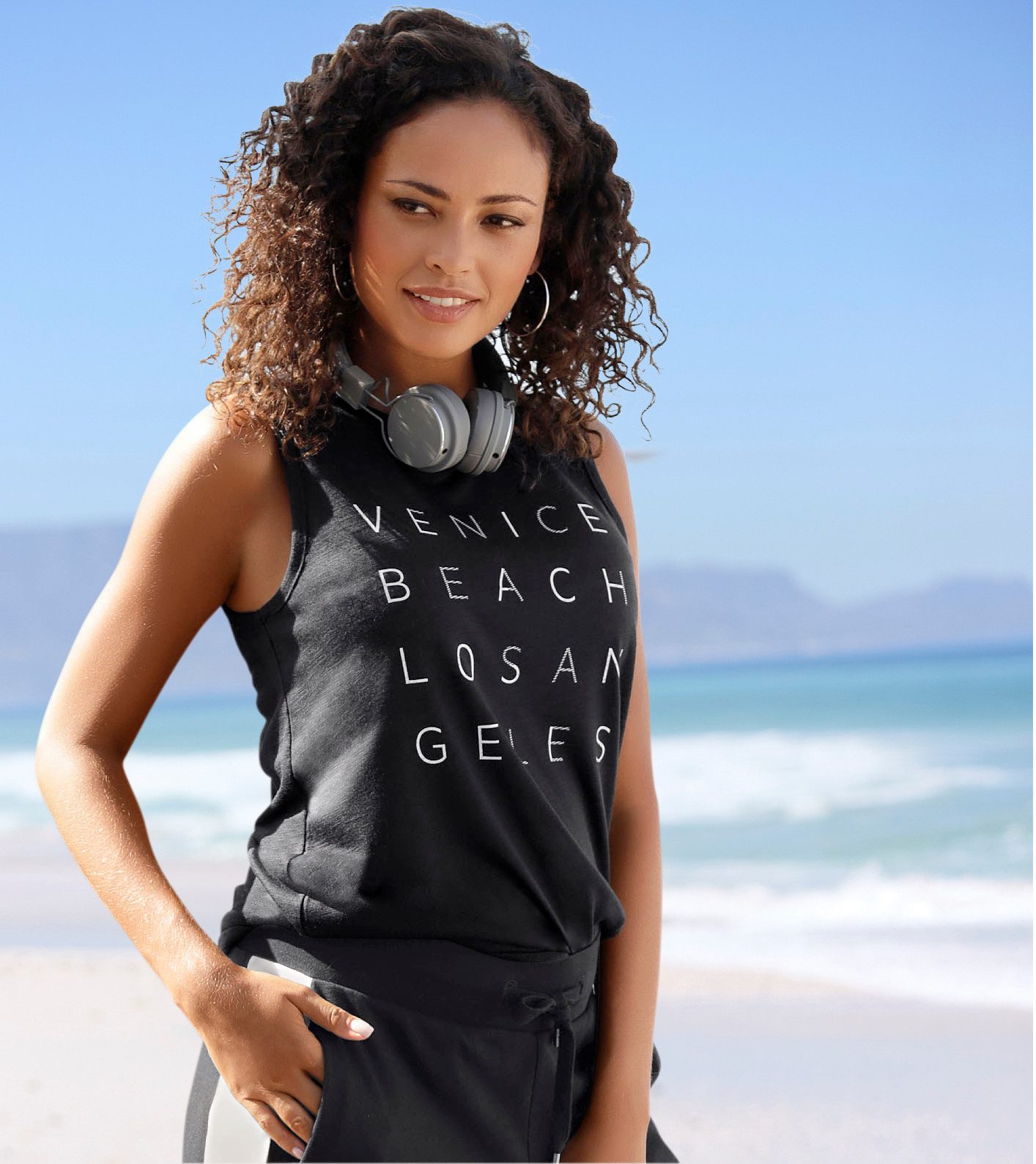 Venice Beach Tanktop mit Logoprint, Tanktop