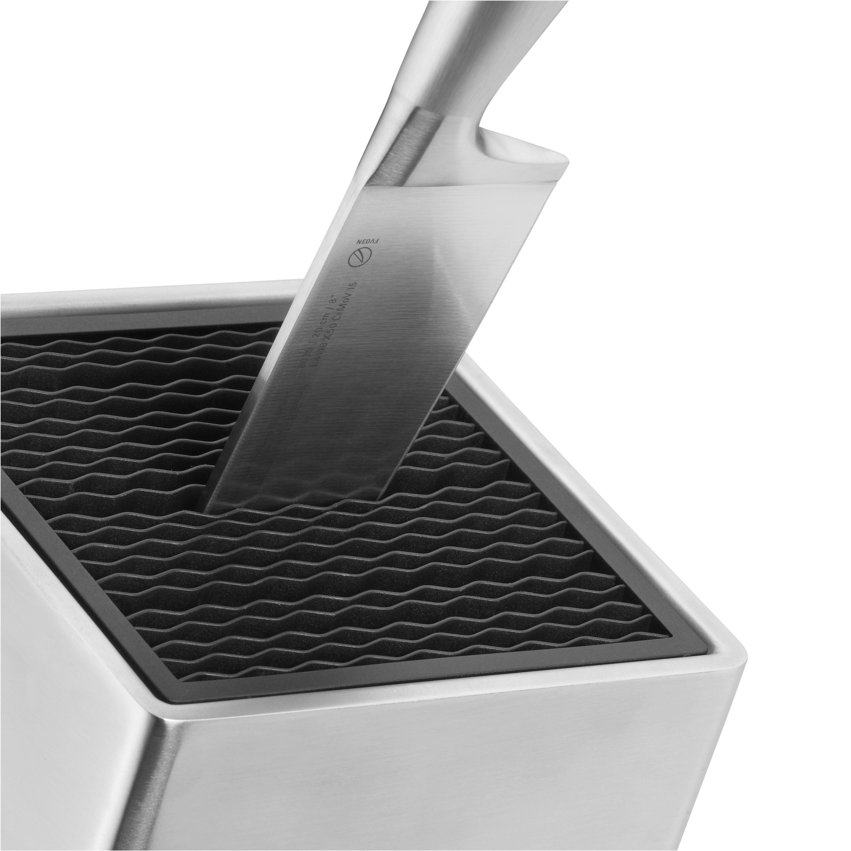 WMF Messerblock FlexTec (1tlg), unbestückt, für bis zu 15 Messer, Klingenschutz, Cromargan Edelstahl