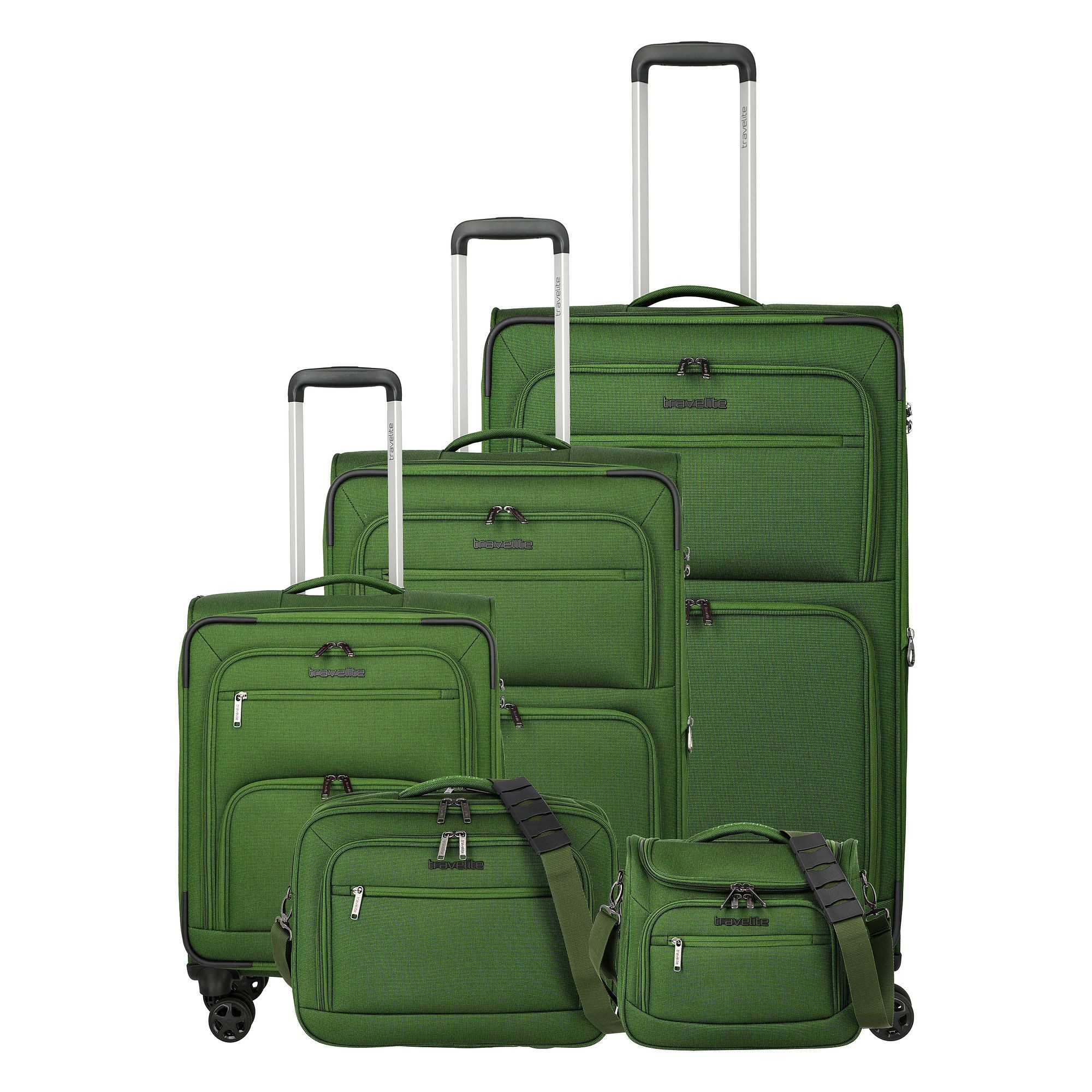 travelite Trolleyset Cubis, 4 Rollen, (5-teilig, 5 tlg), Polyester