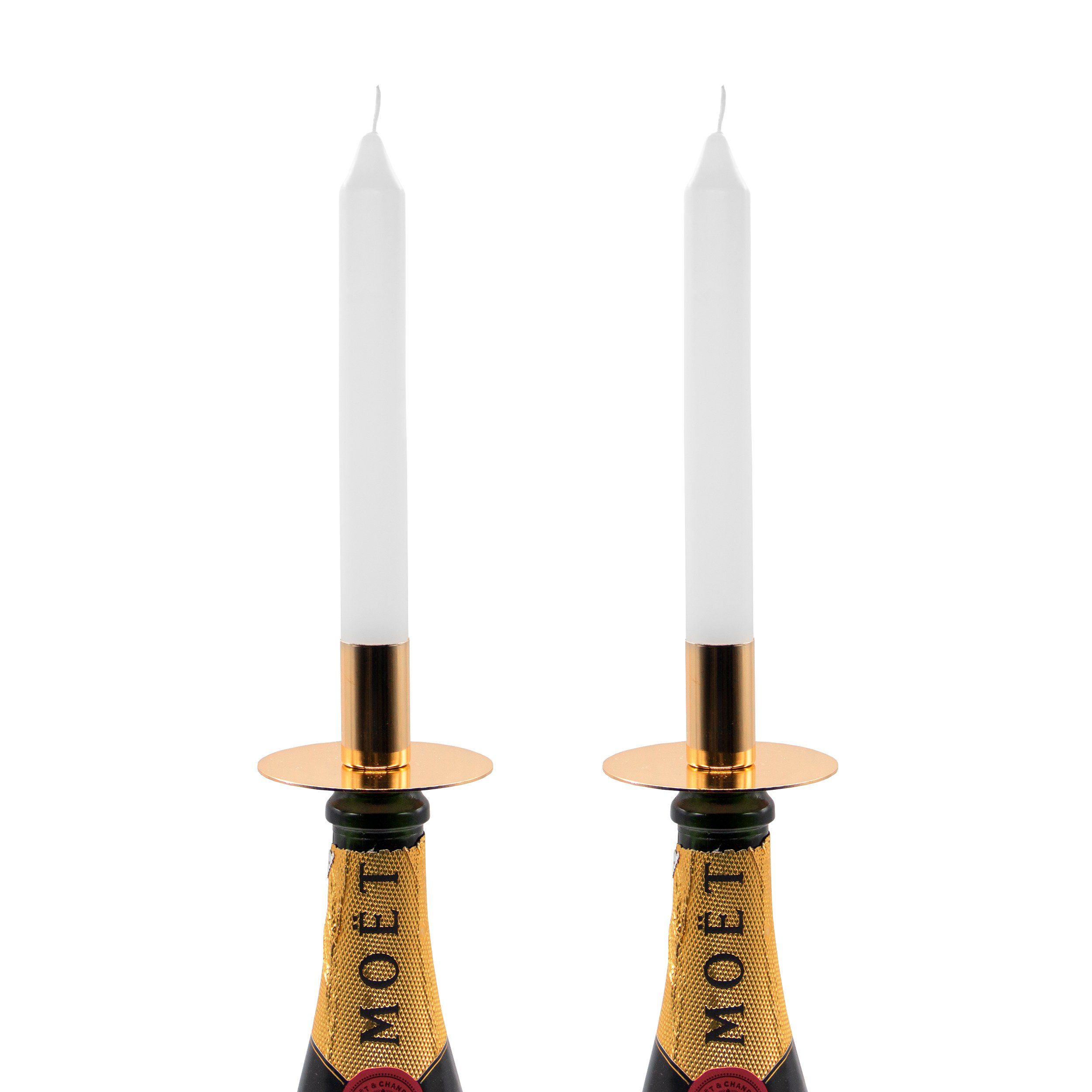 WineMeditation Kerzenständer Kerzenständer für Tafelkerzen und Stabkerzen Gold