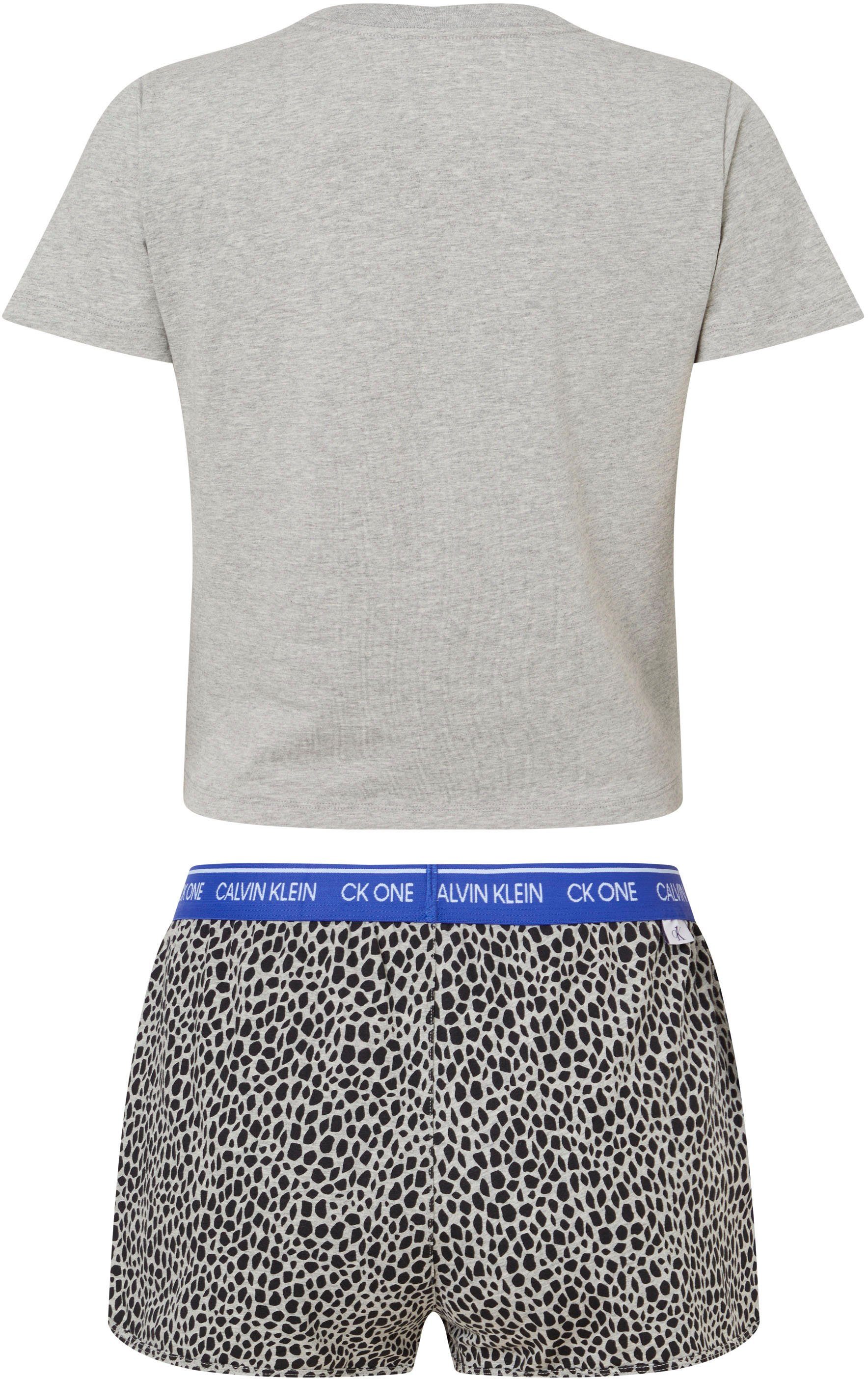 Calvin Klein weiß-schwarz tlg) Underwear (2 CK SHORT Print Logo-Monogramm mit SET Shorty &