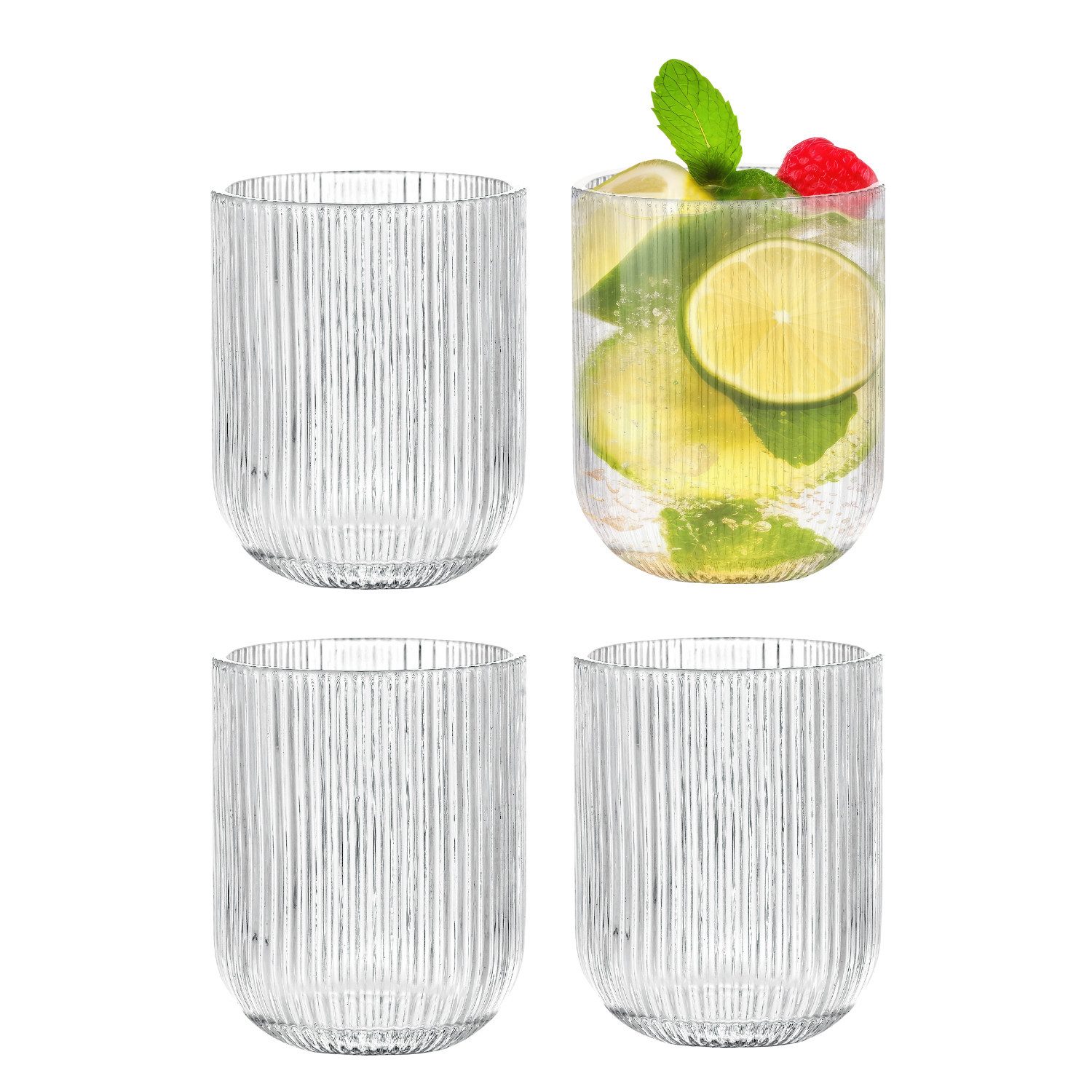 Gläser-Set Relief Crystal Glas Set - Latte Macchiato Tee Softdrink