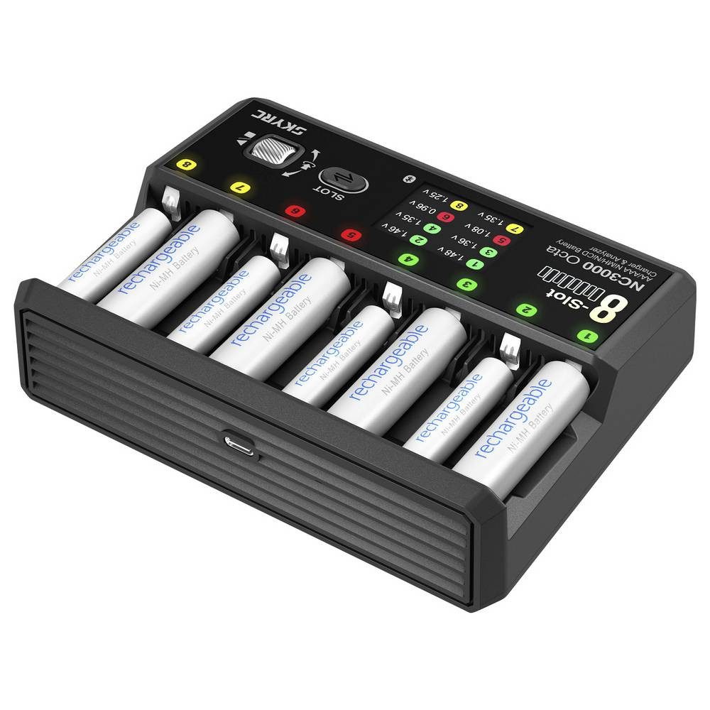 SkyRC NC3000 Octa Ladegerät NiMH, NiCd Mignon (AA), Micro (AAA) Rundzellen-Lader (Einzelschachtüberwachung, App-Steuerung)