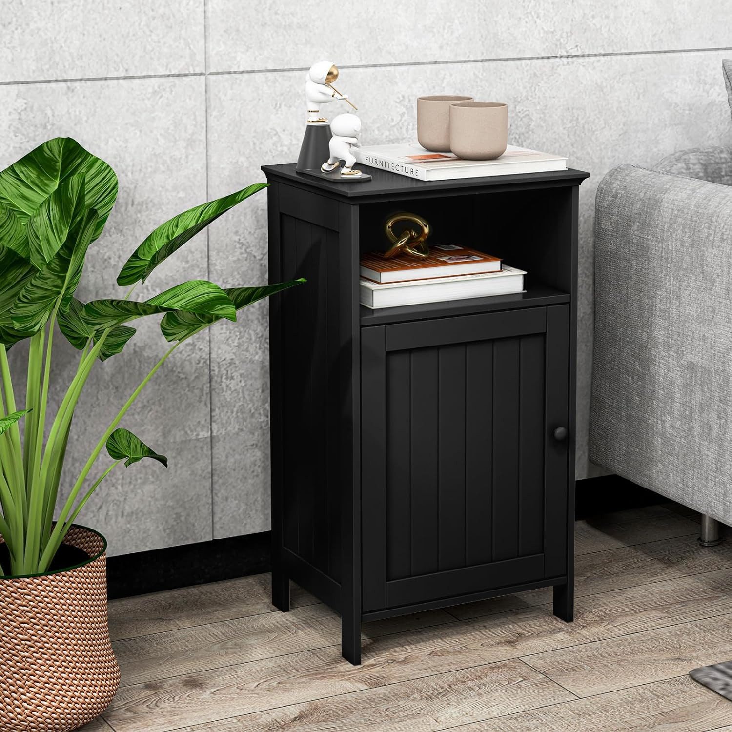 KOMFOTTEU Midischrank Badschrank mit verstellbaren Regalbrett,40x30x70cm günstig online kaufen