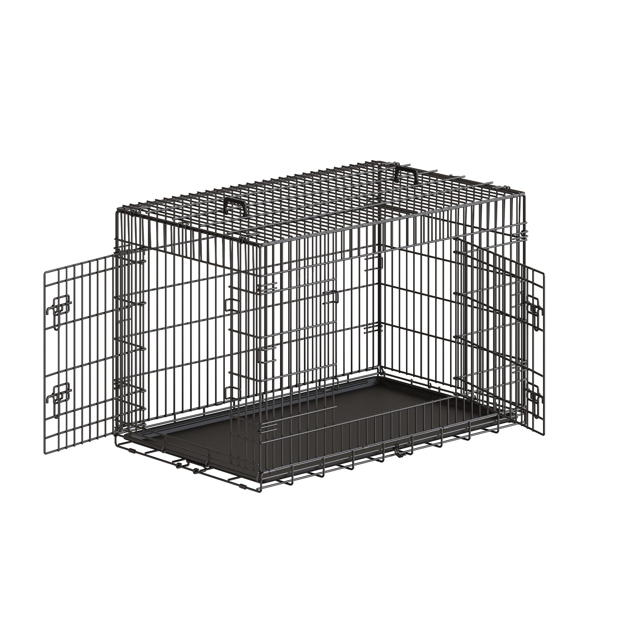 FEANDREA Tiertransportbox, Hundebox 2 Türen, 122 x 74,5 x 80,5 cm