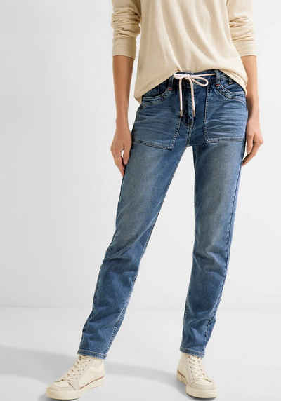 Cecil 5-Pocket-Jeans mit Leder-Badge am Bund