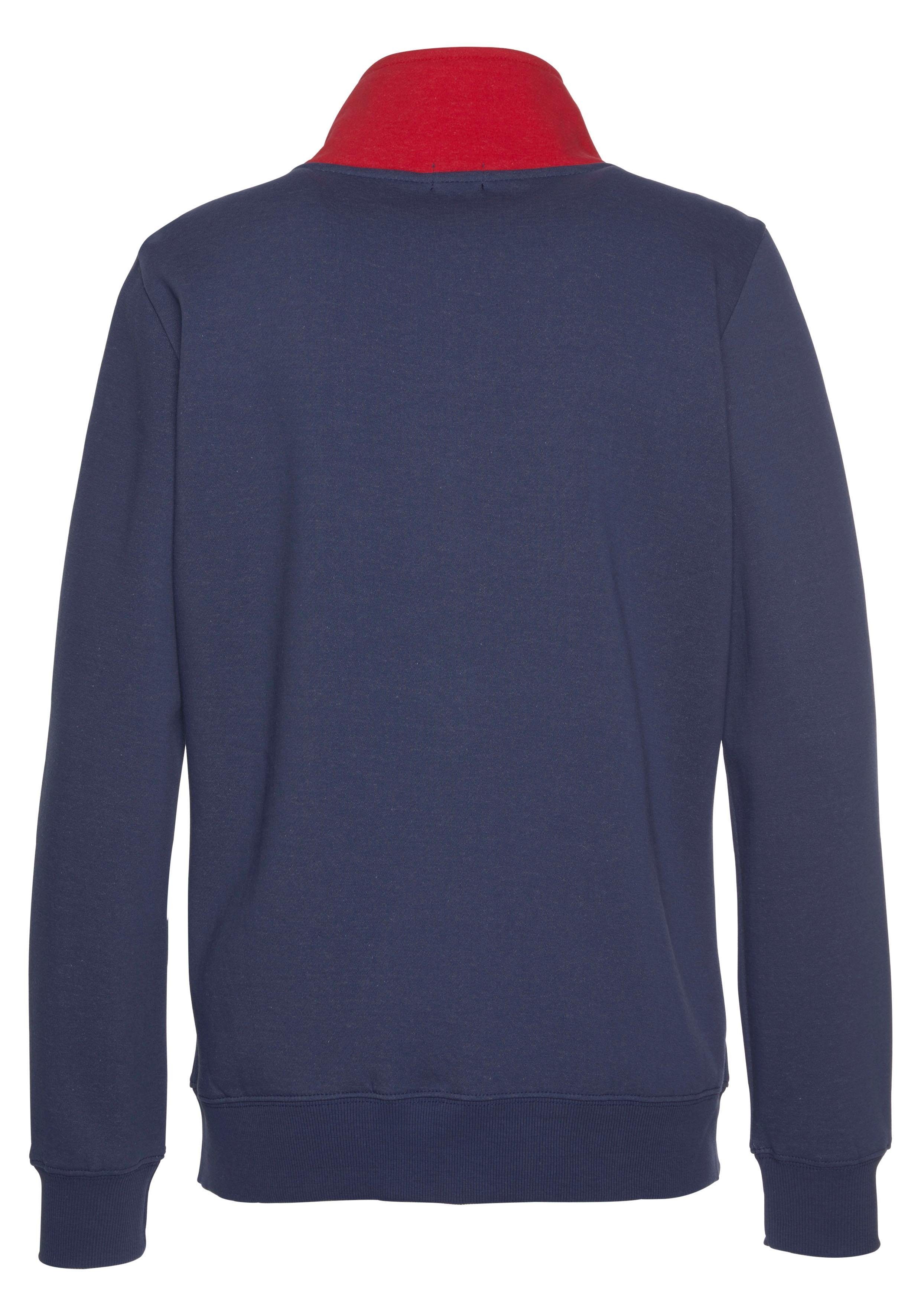 H.I.S Sweatjacke im Colorblock Design mit bedrucktem Logo, Loungewear