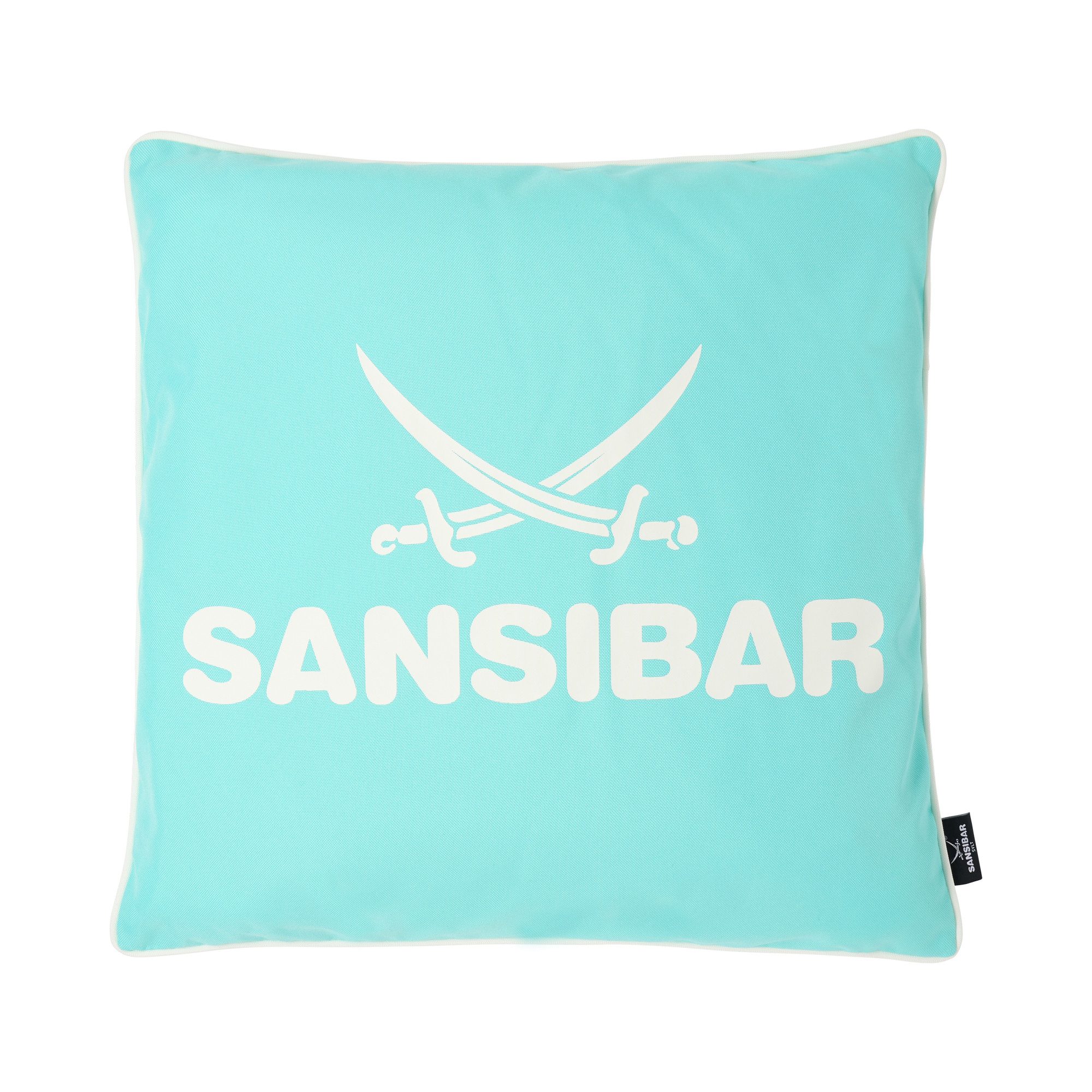 Sansibar Sylt Dekokissen Outdoor Kissen Sansibar (1 Stück), Logodruck, 45x45 cm, Kissenfüllung, Outdoor geeignet, wasser- und schmutzabweisend