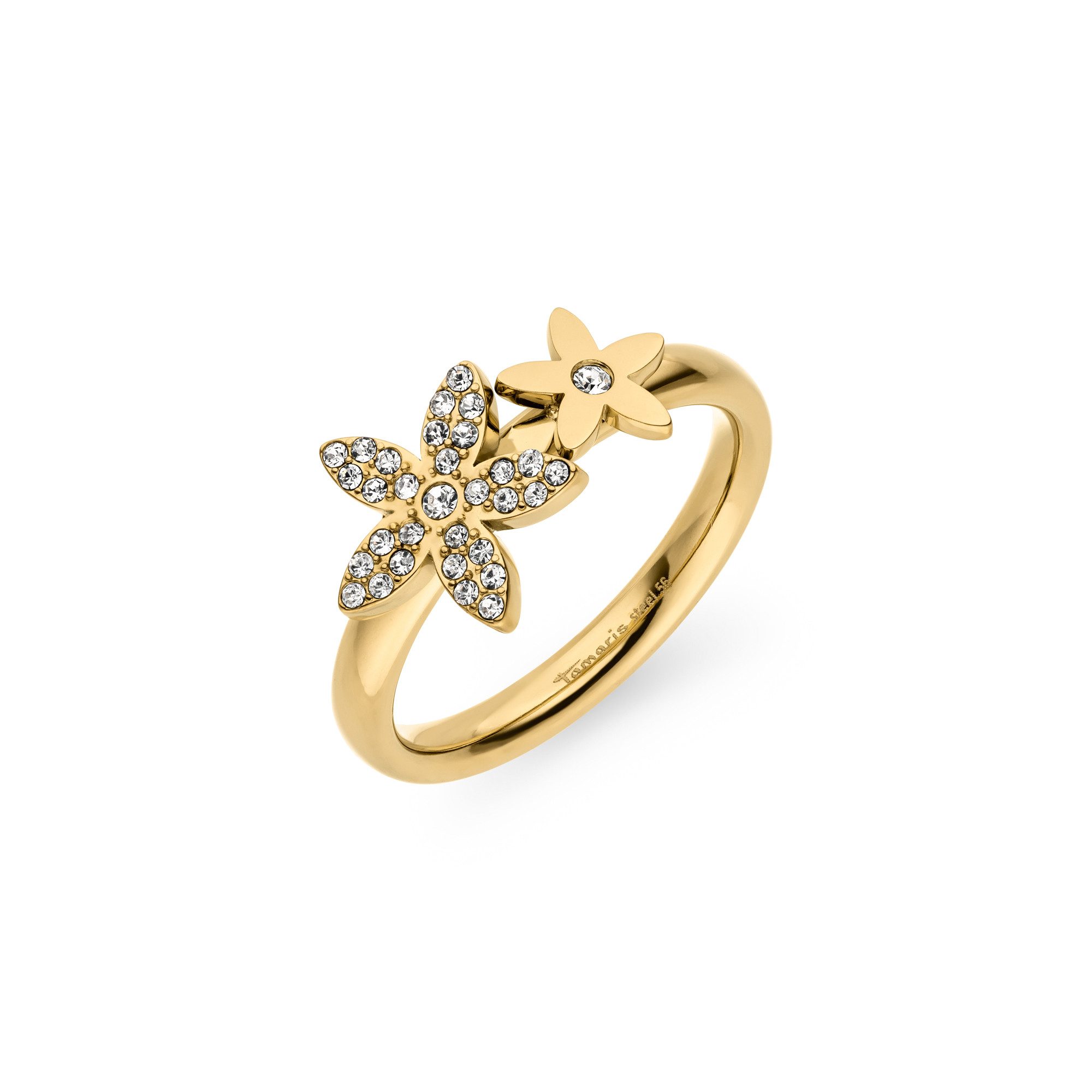 Tamaris Fingerring The new Glitter Flower Edelstahl