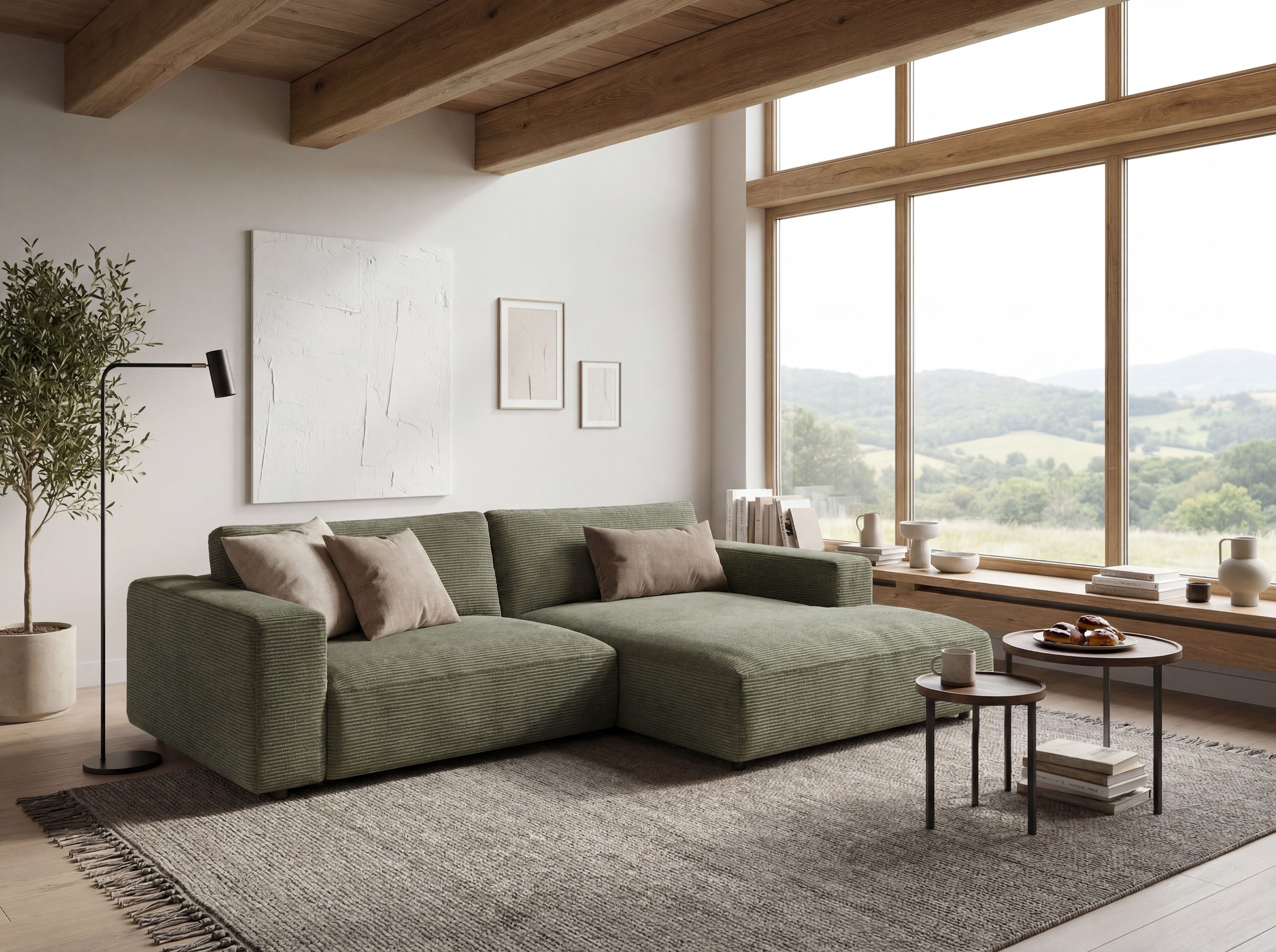 Musterring Ecksofa MR LUCIA, Charakterstarker Lounge-Komfort von Musterring, XXL-Longchair, erstklassige Kammerkissen & zeitloser Look