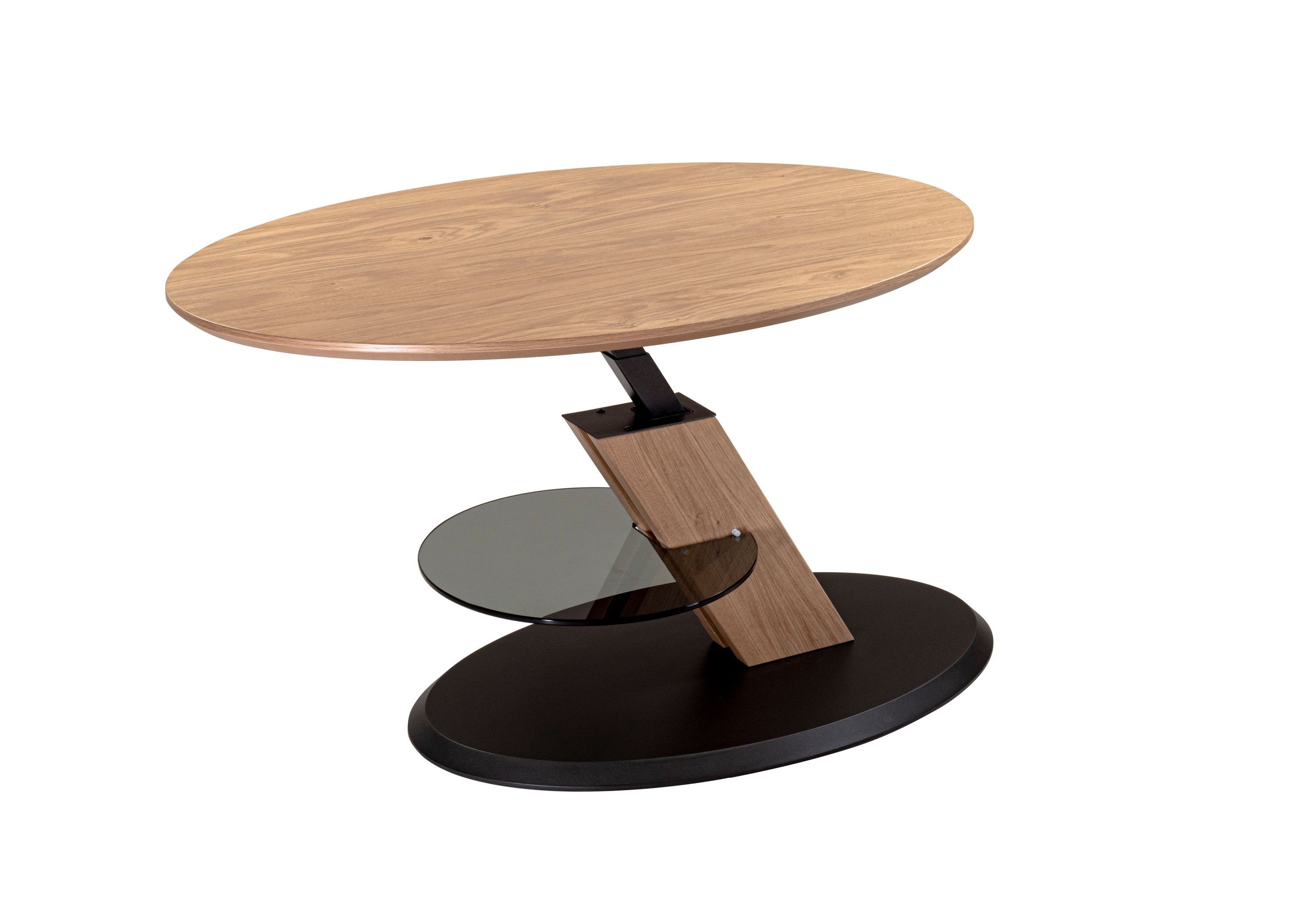 designimpex Couchtisch Vierhaus Wildeiche Massivholz Höhenverstellbar 4328-EBI