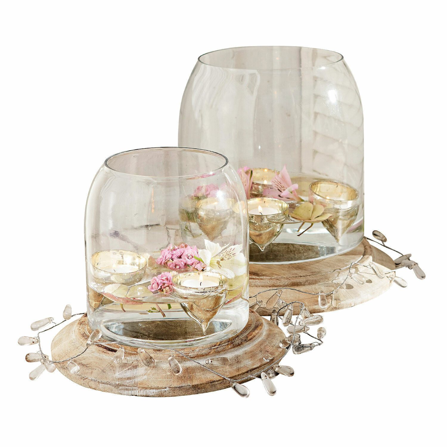 Mirabeau Windlicht Windlicht 2er Set Bran klar/antikbraun (2er Set, 2er Set)