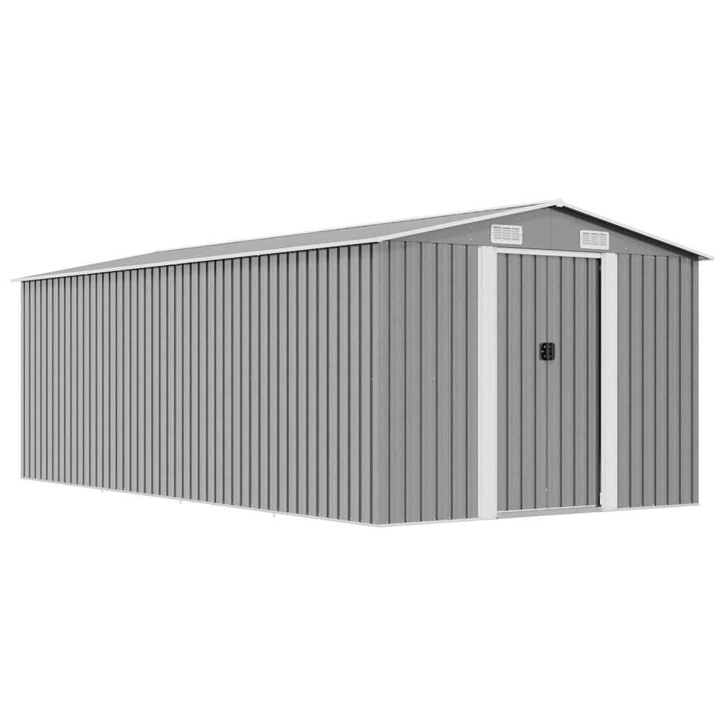 vidaXL Gartenhaus Gerätehaus 257x489x181 cm Metall Grau