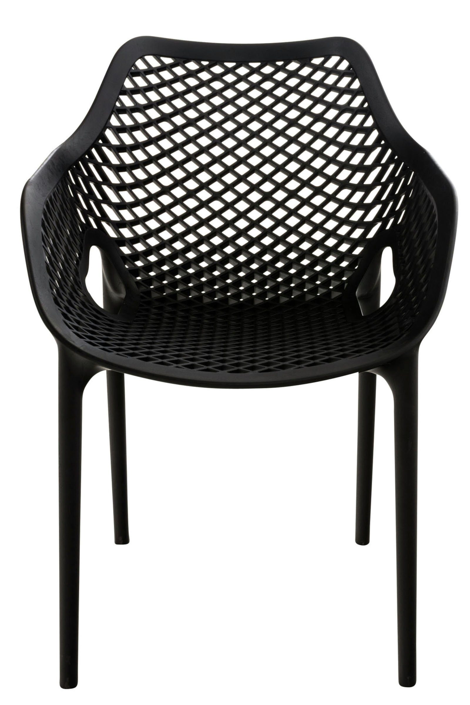 CLP Gartenstuhl Outdoor-Stühle, Wabenmuster schwarz Air (2er XL Set), mit
