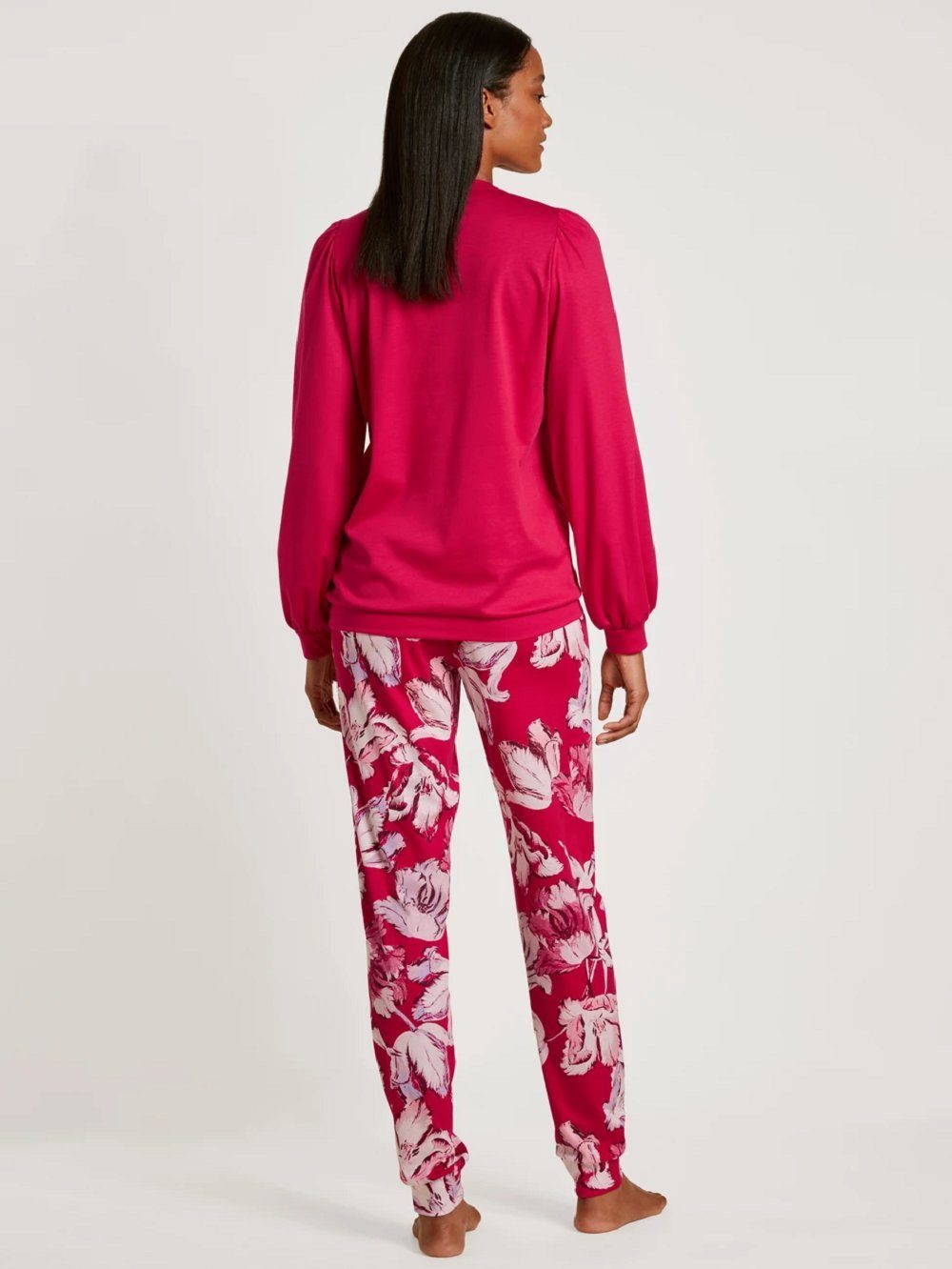 CALIDA Pyjama Calida barberry Stück, (1 43352 Stück) Damen Bündchenpyjama red 1 1 tlg