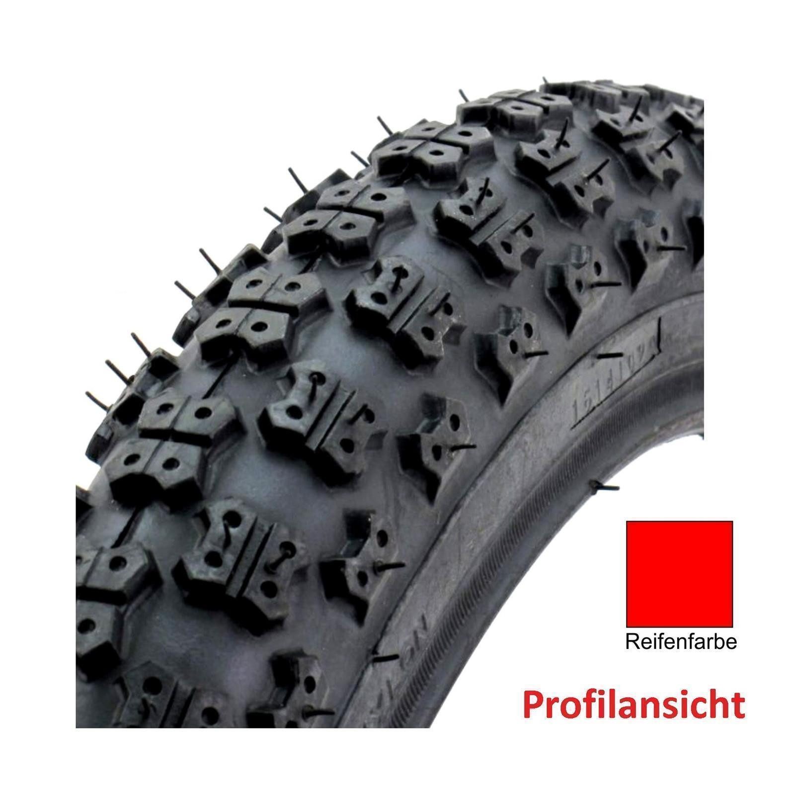 maxxi4you Fahrradreifen 1 x Kenda K-50 BMX 20 x 2,125 (57-406) Rot inkl. Fahrradklingel