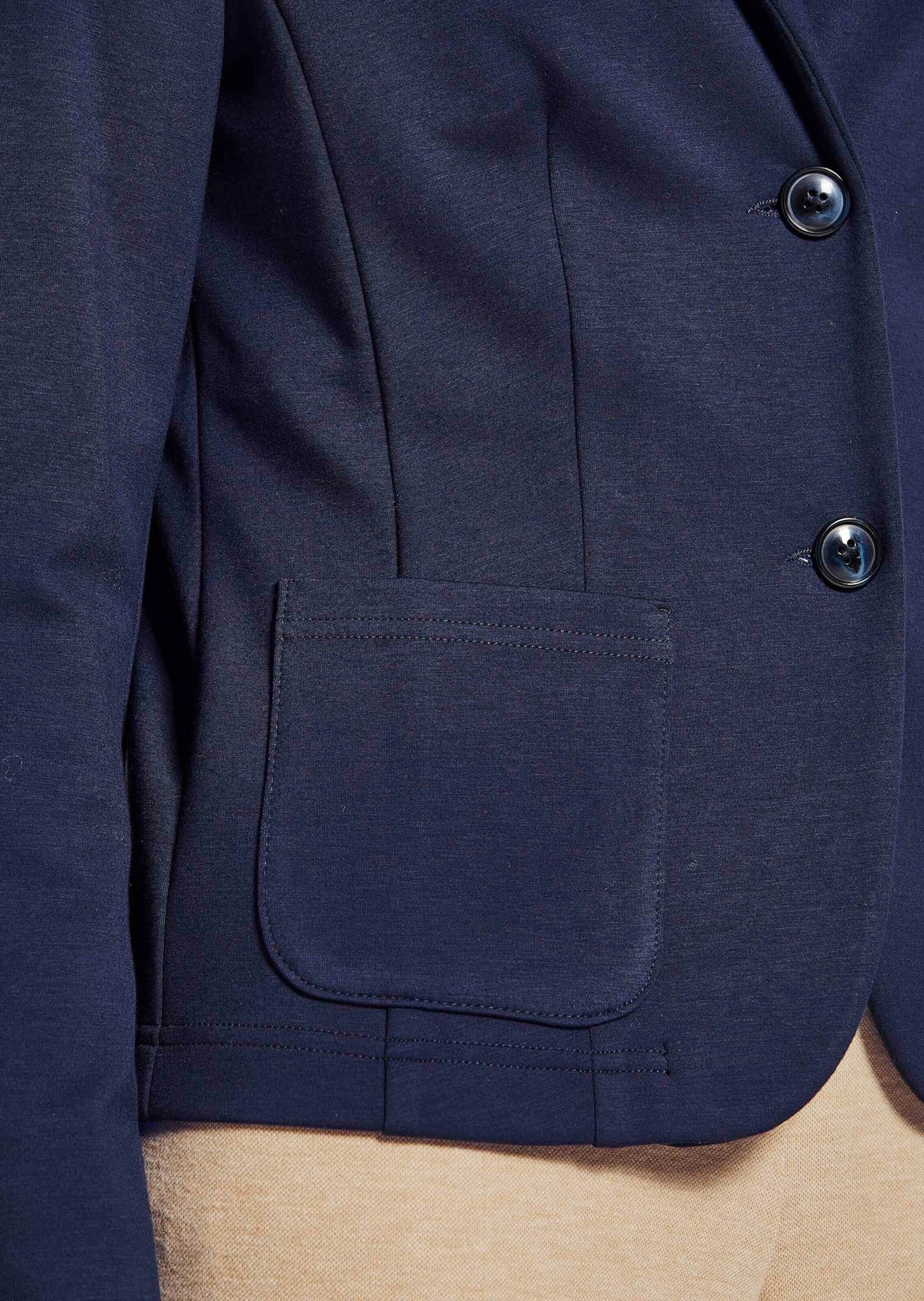 MADELEINE Kurzblazer Jersey-Blazer mit Reverskragen Unifarbenes Design mit klassischem Reverskragen
