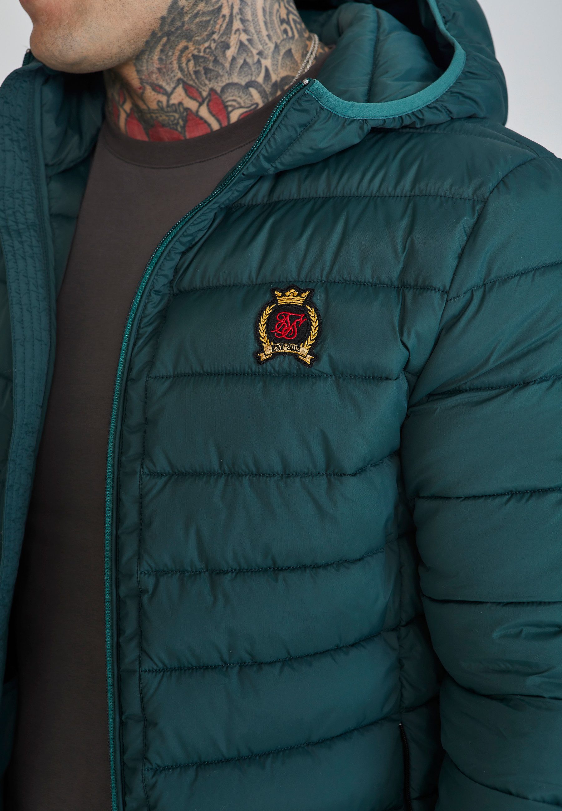 Siksilk Outdoorjacke SikSilk Herren Grüne Bubble Jacke