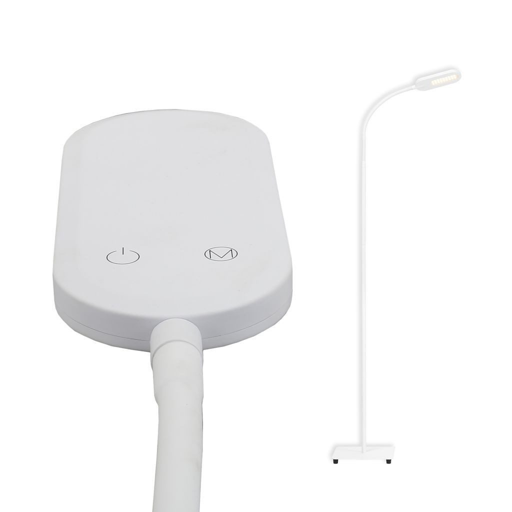 Briloner Leuchten Stehlampe 1297-016, Dimmfunktion, LED fest integriert, 2700K - Extra-Warmweiß, Stehleuchte, 128cm, Weiß, 6,5W, Wohnzimmer, Schlafzimmer, Flur, Büro