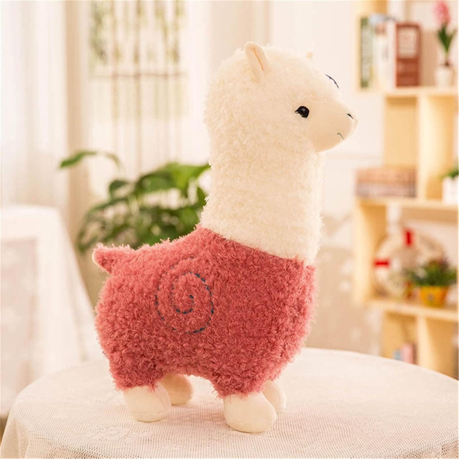 LuxusKollektion Kuscheltier Plüschtier Alpaka Stofftier Kuscheltier Plüsch Spielzeug Hellrot 38 cm