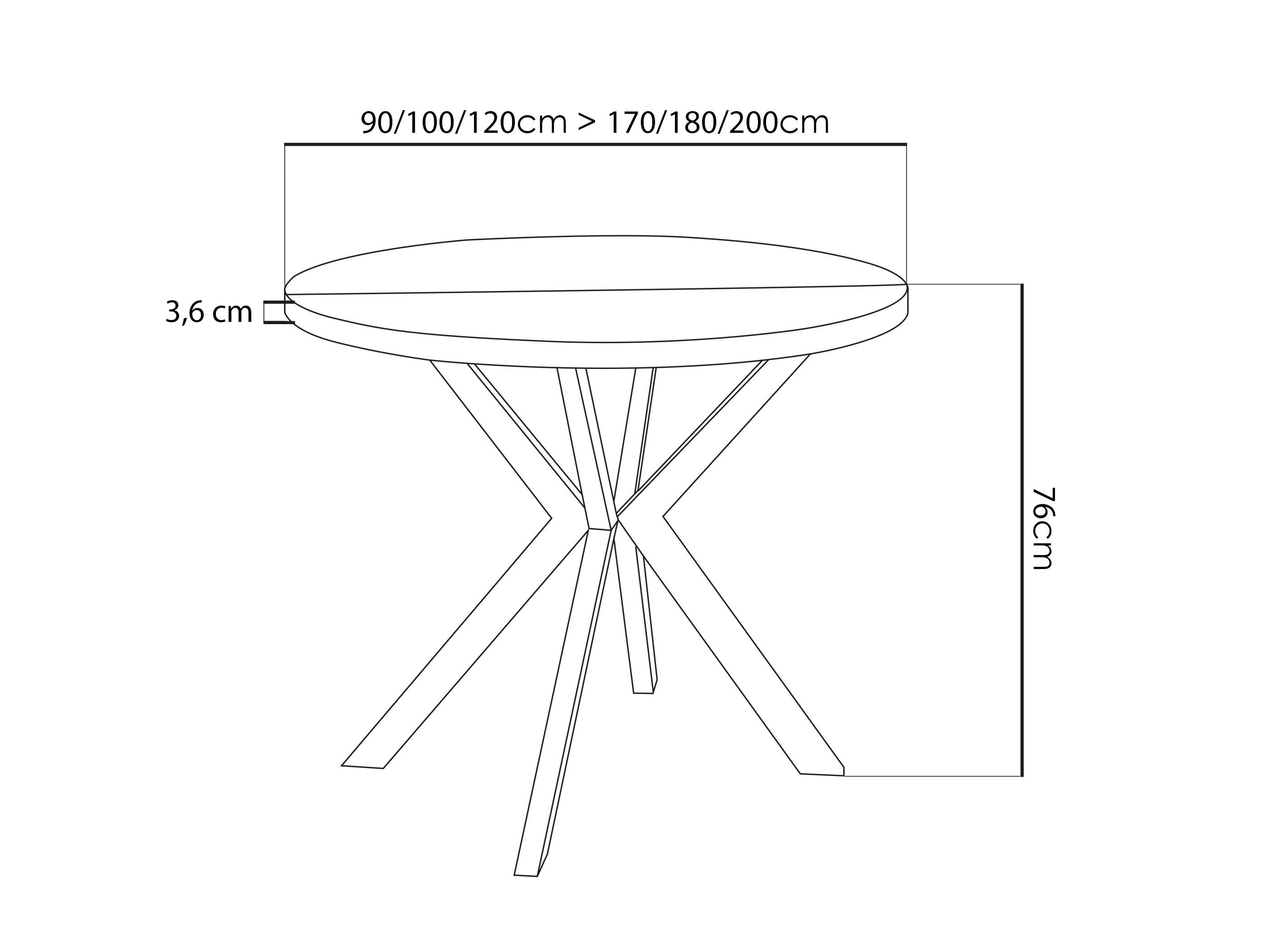 Esstisch im GROUP Sonoma Loft-Stil Tisch Ross, Metallbeinen Eiche mit WFL