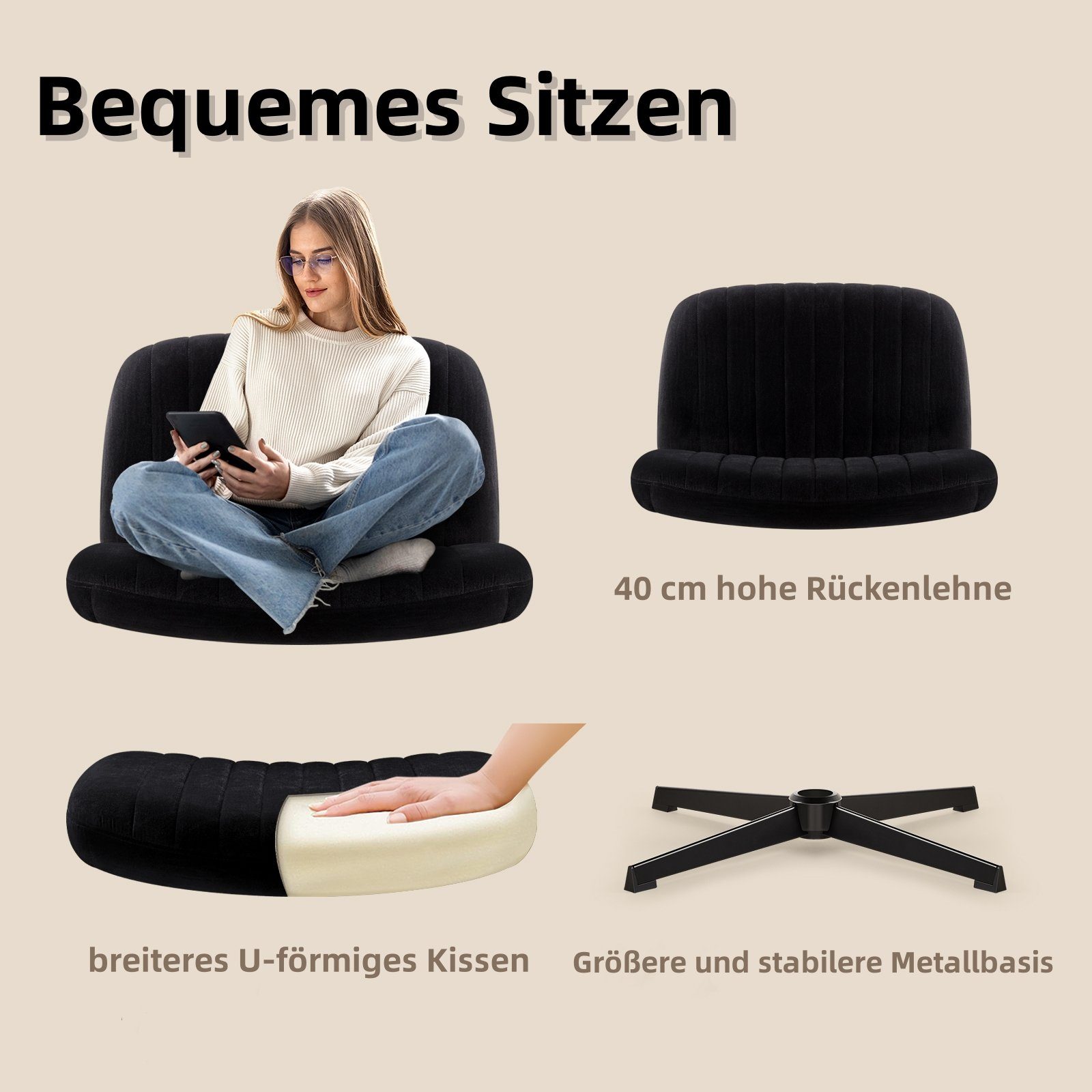 Intimate WM Heart Bürostuhl Ohne Armlehnen, Ergonomischer Schreibtischstuhl günstig online kaufen