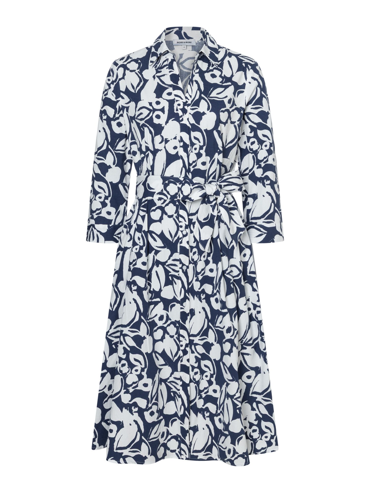 MORE&MORE Blusenkleid sommerliches 3/4 Arm-Kleid, Flowerprint