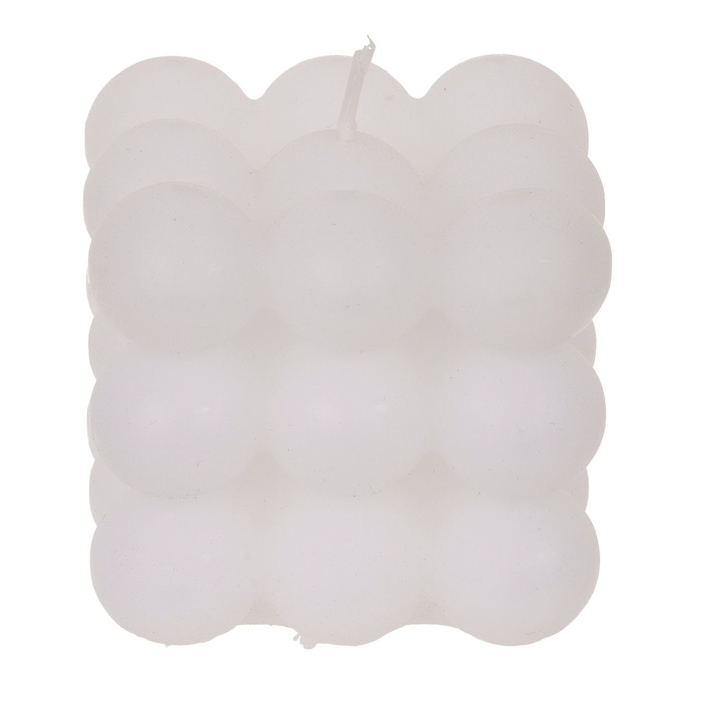 ReWu Stumpenkerze Bubble-Kerze Weiß 6 x 5,5 cm