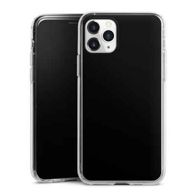 DeinDesign Handyhülle einfarbig schwarz Farbe Schwarz, Apple iPhone 11 Pro Silikon Hülle Bumper Case Handy Schutzhülle
