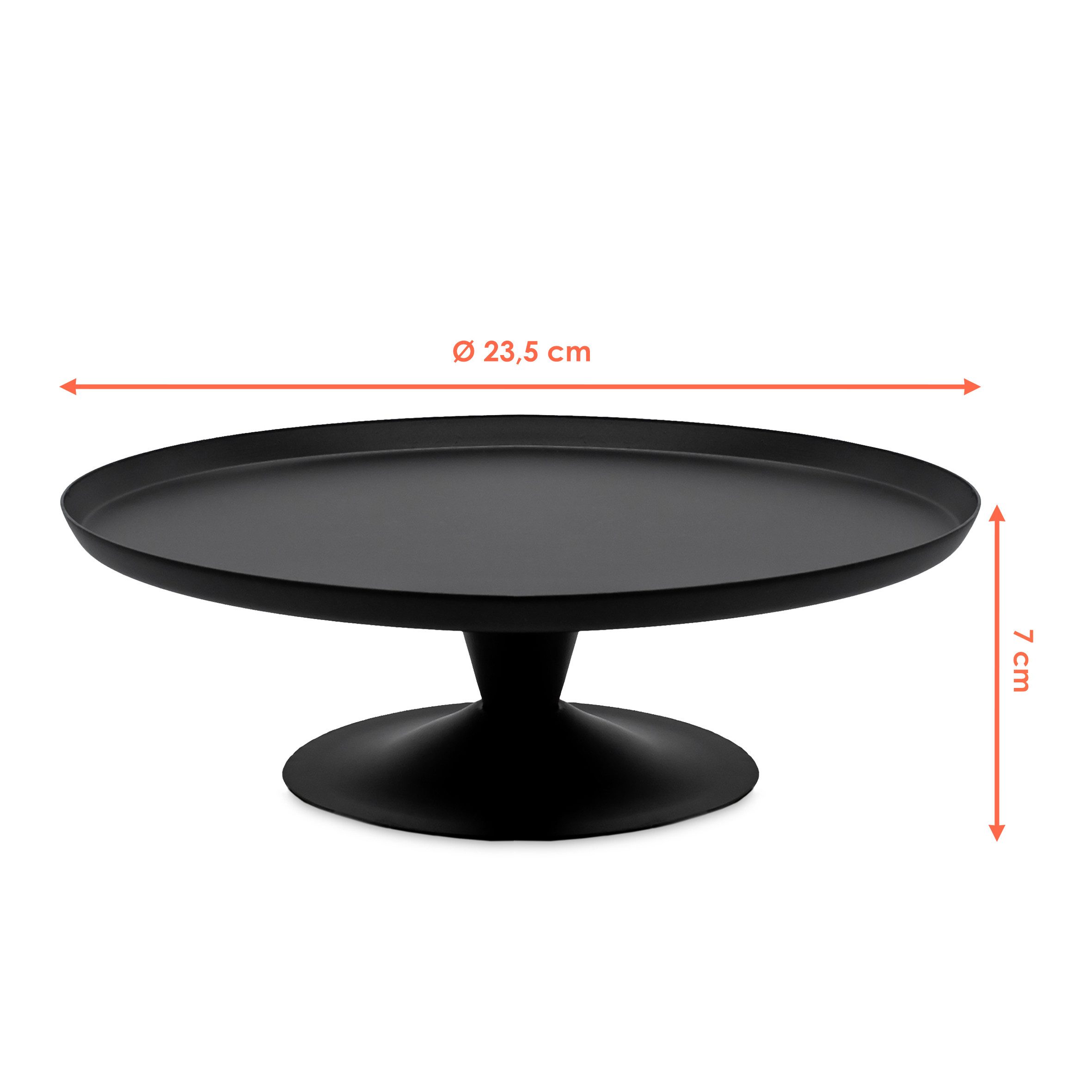 Spetebo Servierständer Metall Deko Tischpodest rund schwarz mit Fuß - Ø 23 cm, metall, (Anzahl, 1-tlg., Stück), wiederverwendbar
